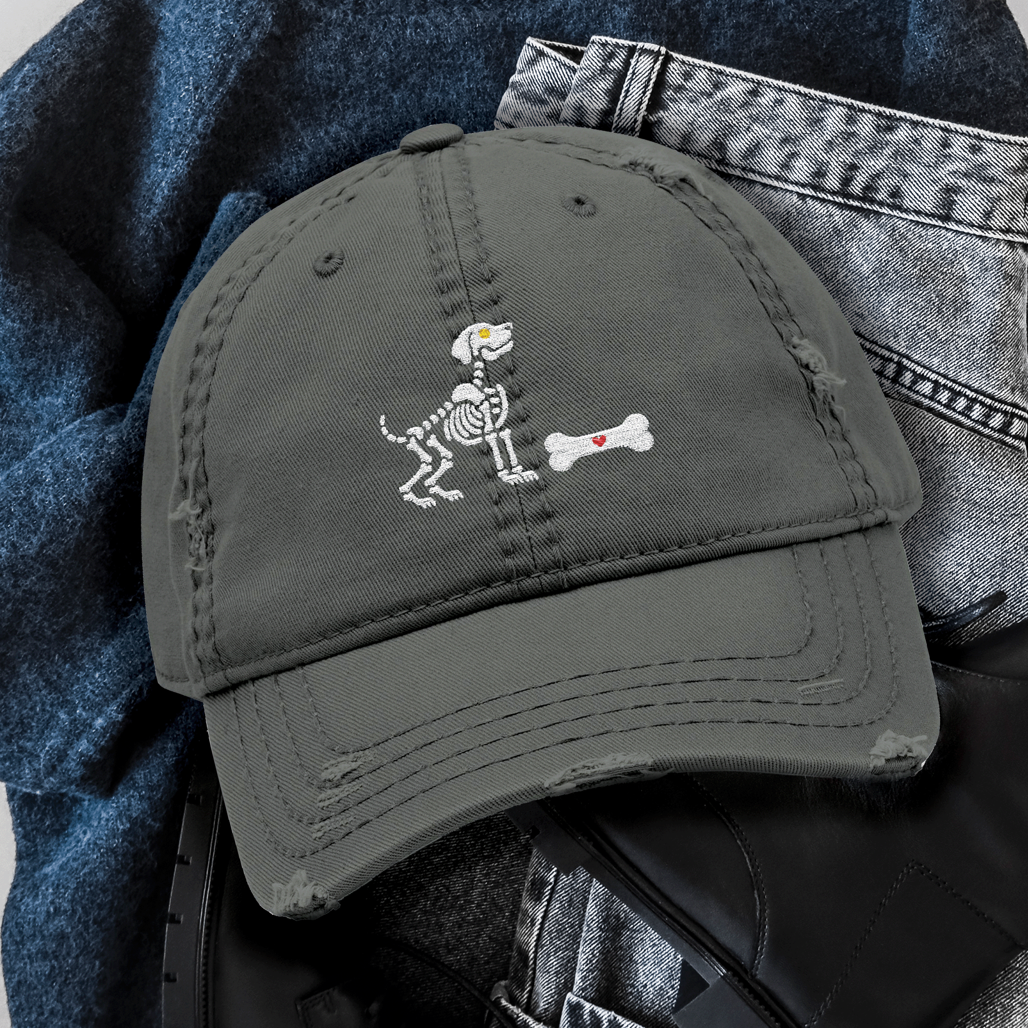 Embroidered Halloween Ghost Dog Hat