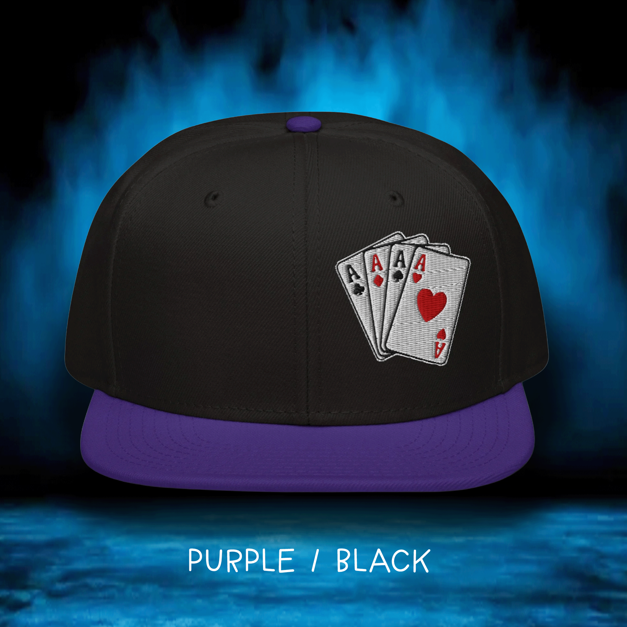 Embroidered Ace Cards Snapback Cap