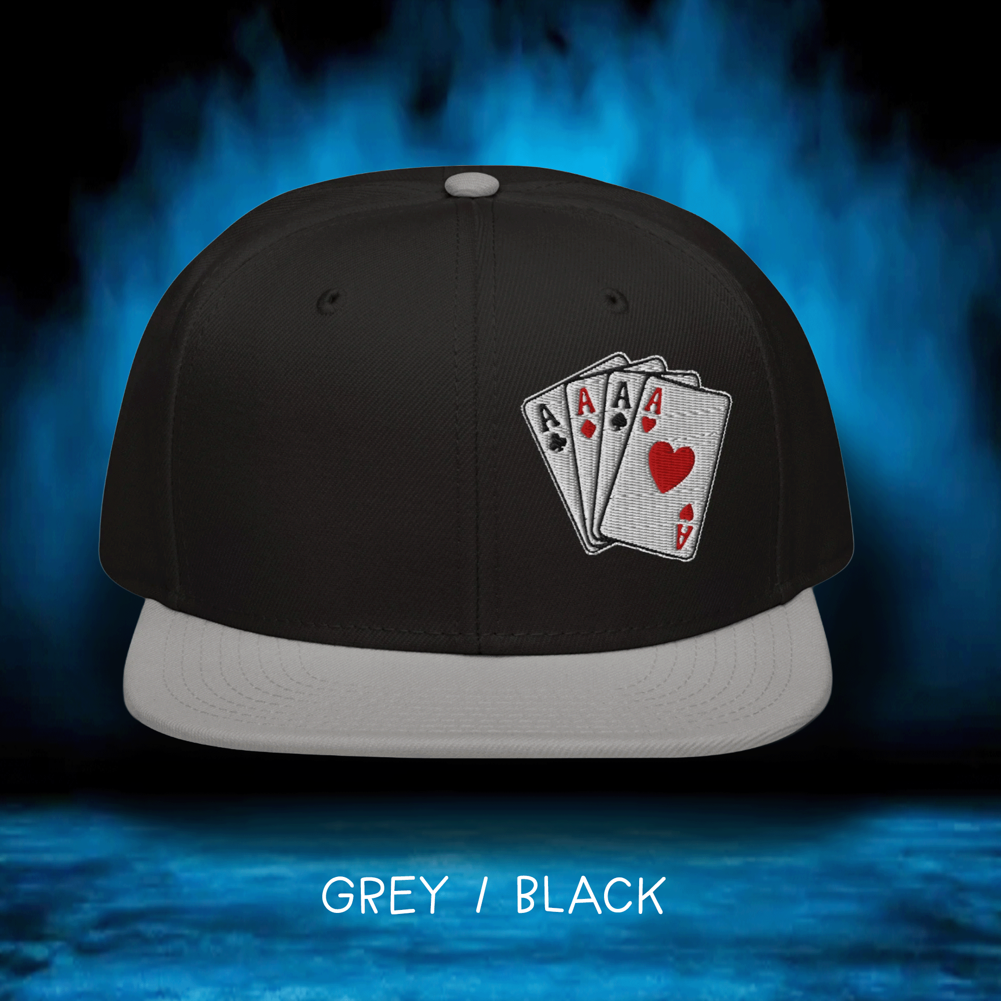 Embroidered Ace Cards Snapback Cap