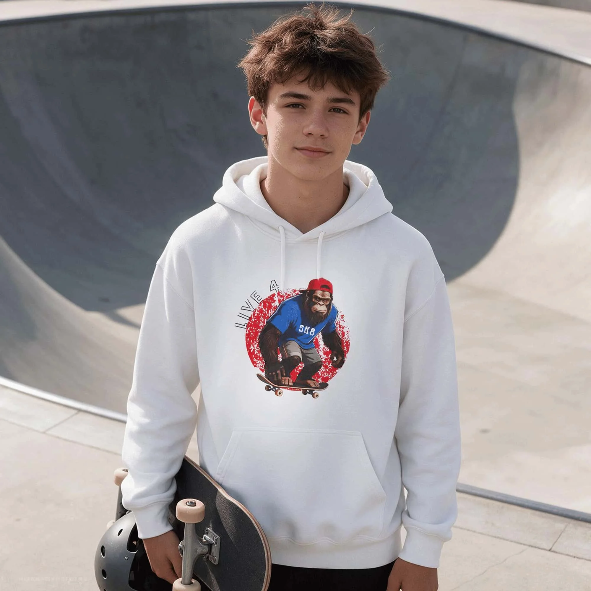 Sasquatch Skateboarder 4 Life Graphic Dryblend Hoodie