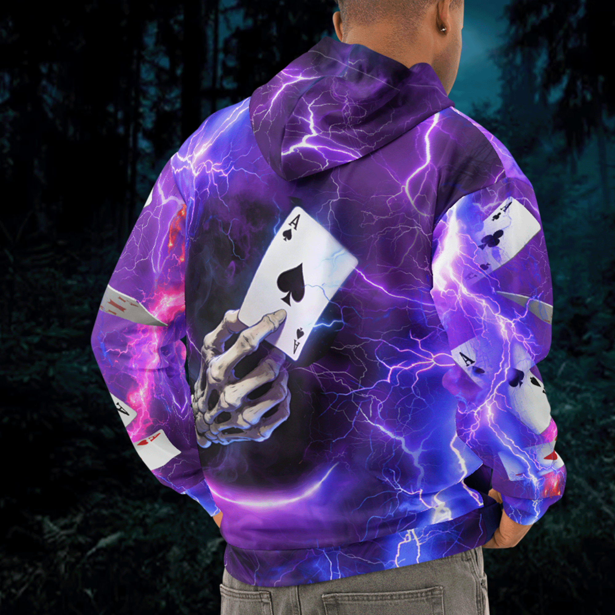 Skeleton with Ace Card Hoodie