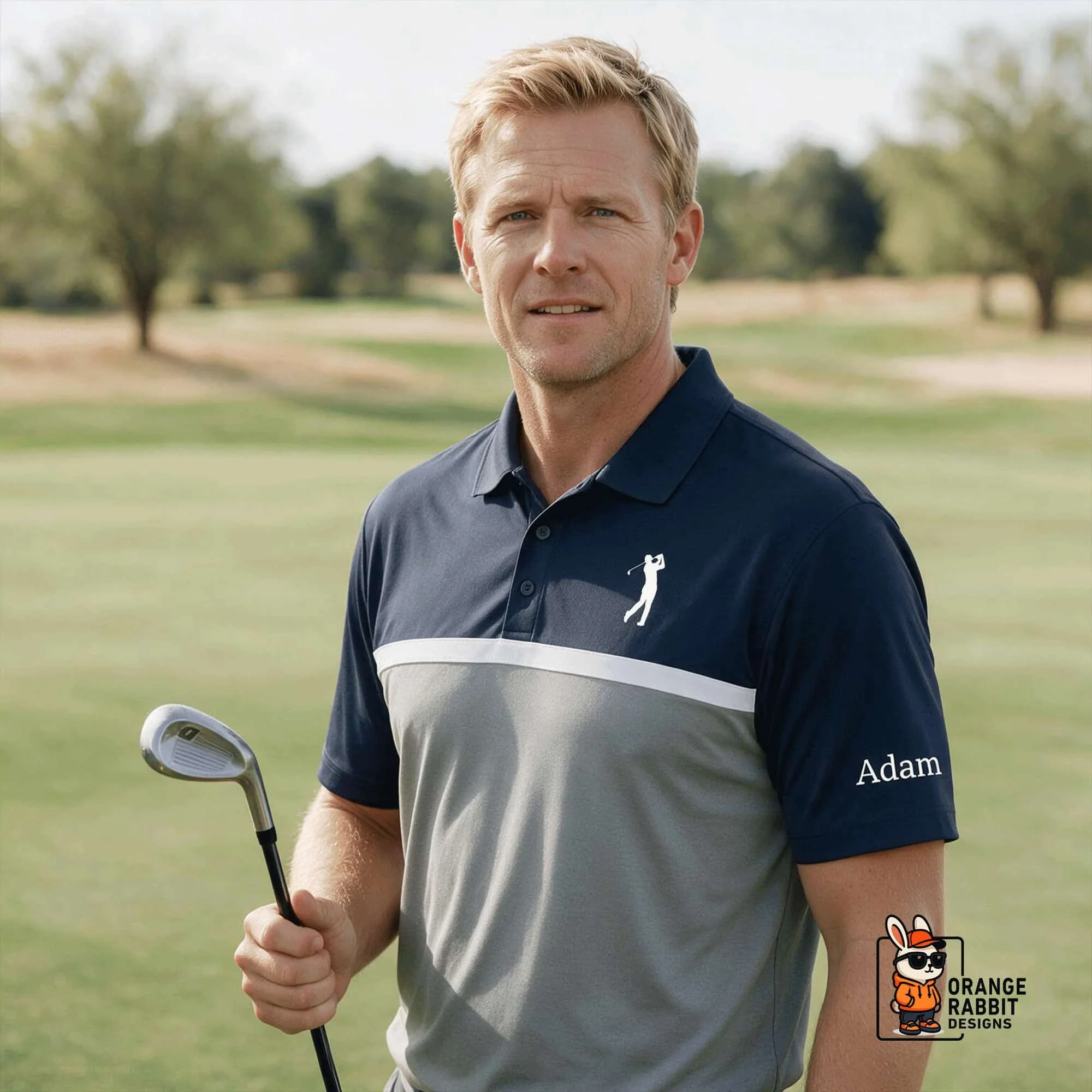 Custom Name Men’s Golf UV Micropique Colorblock Polo