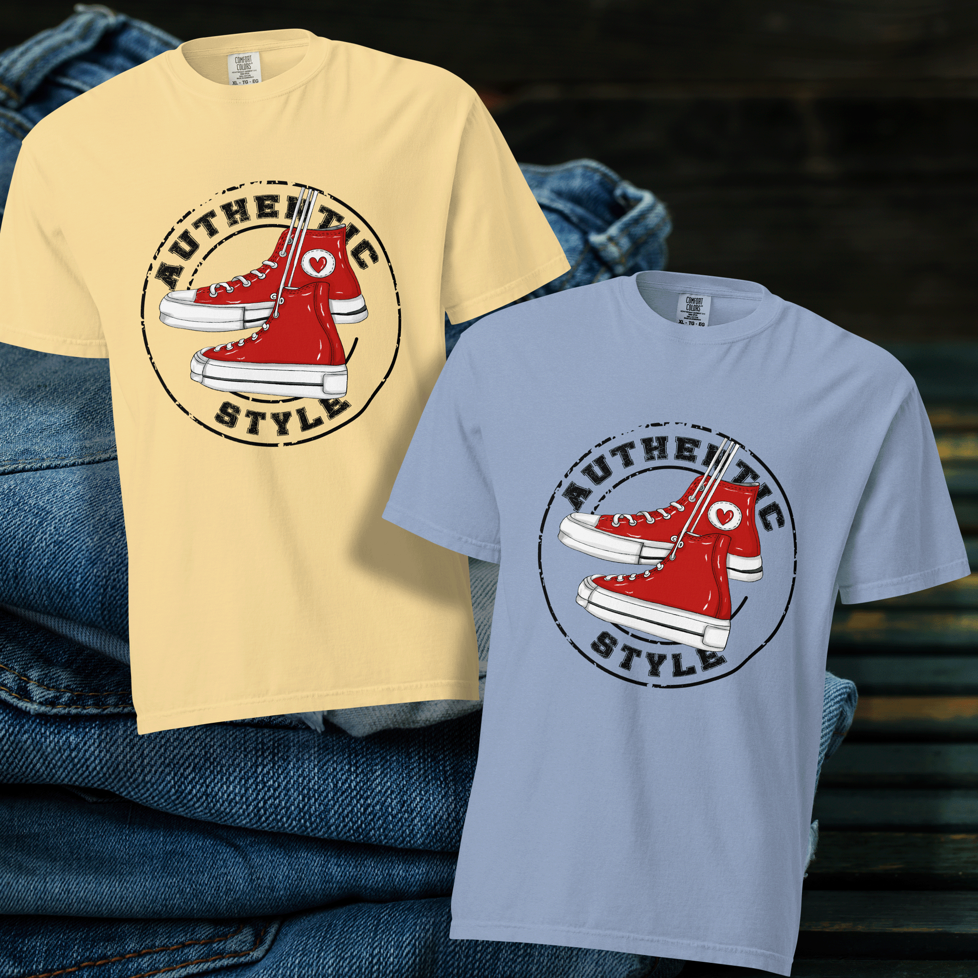 Authentic Style Red Sneakers Tee
