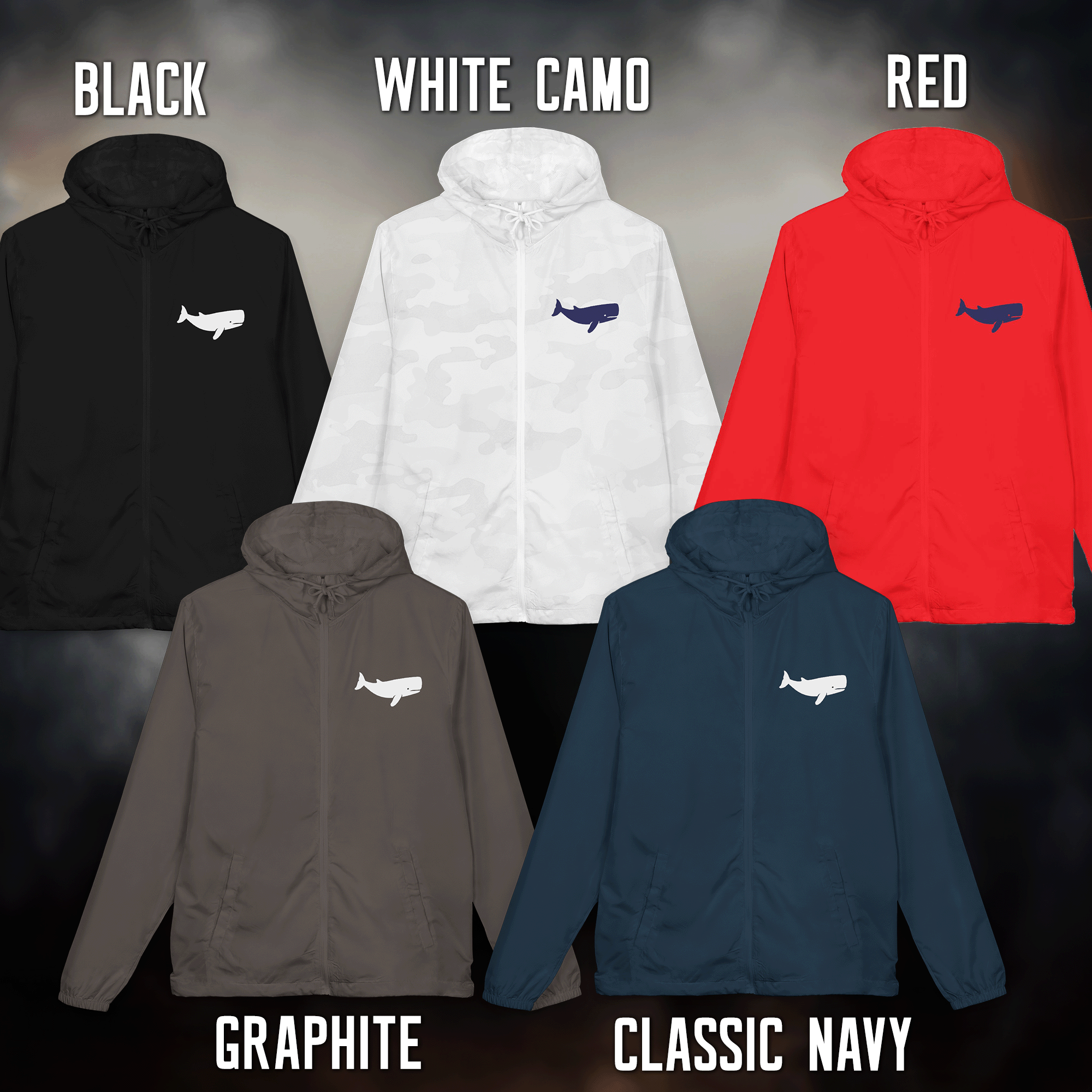 Whale Unisex Full-Zip Windbreaker Jacket