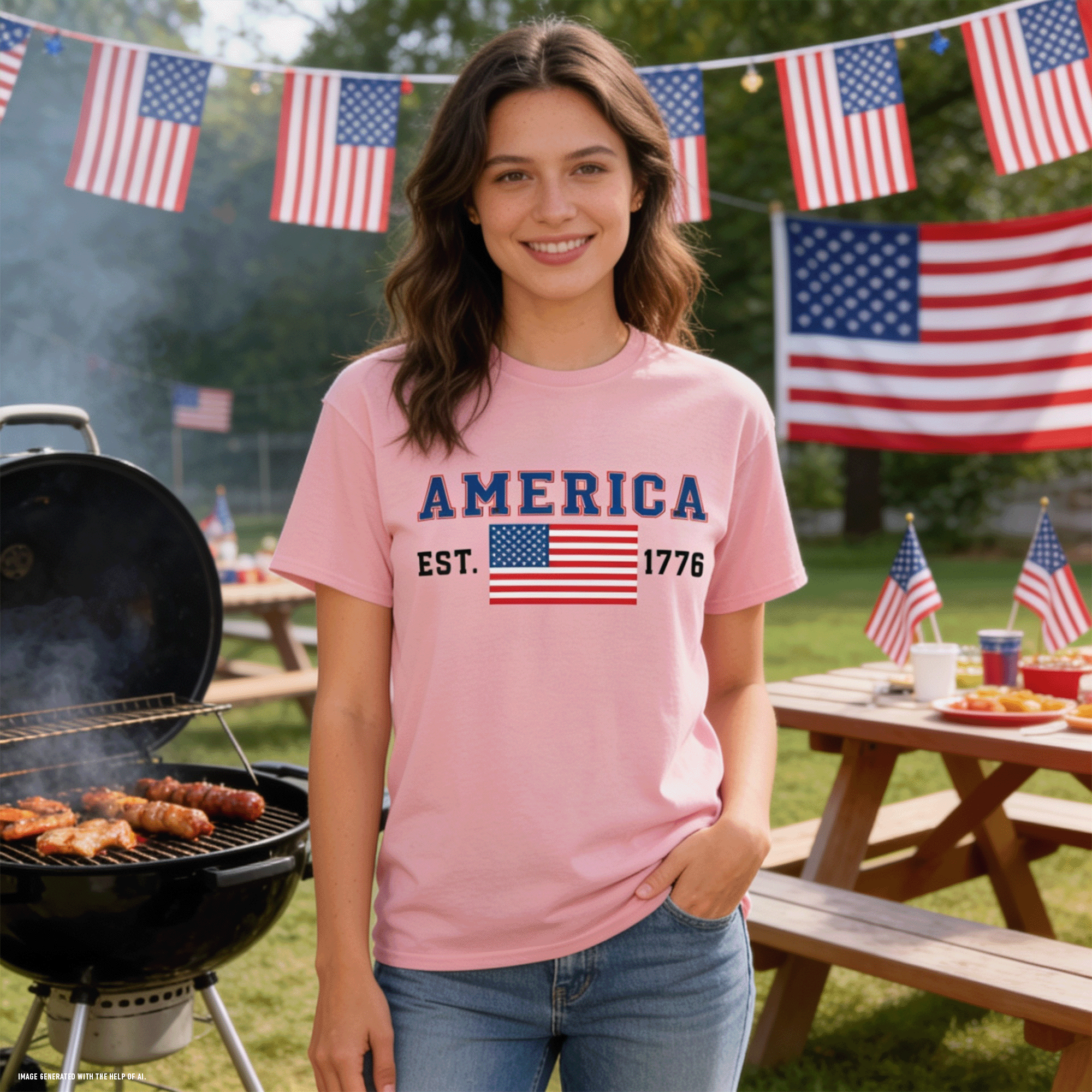 Patriotic America 1776 DryBlend® T-Shirt