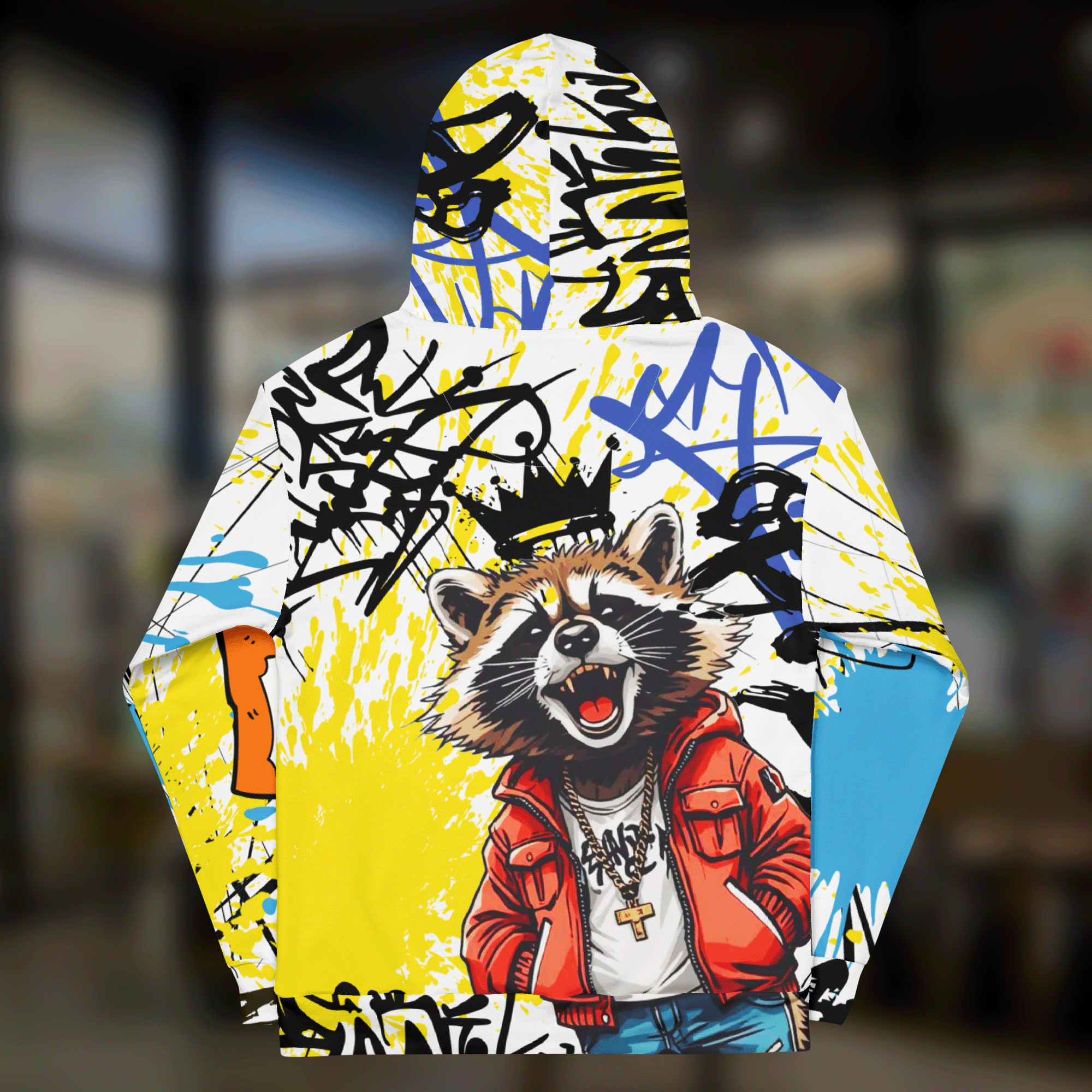 Graffiti Style Raccoon Streetwear Hoodie