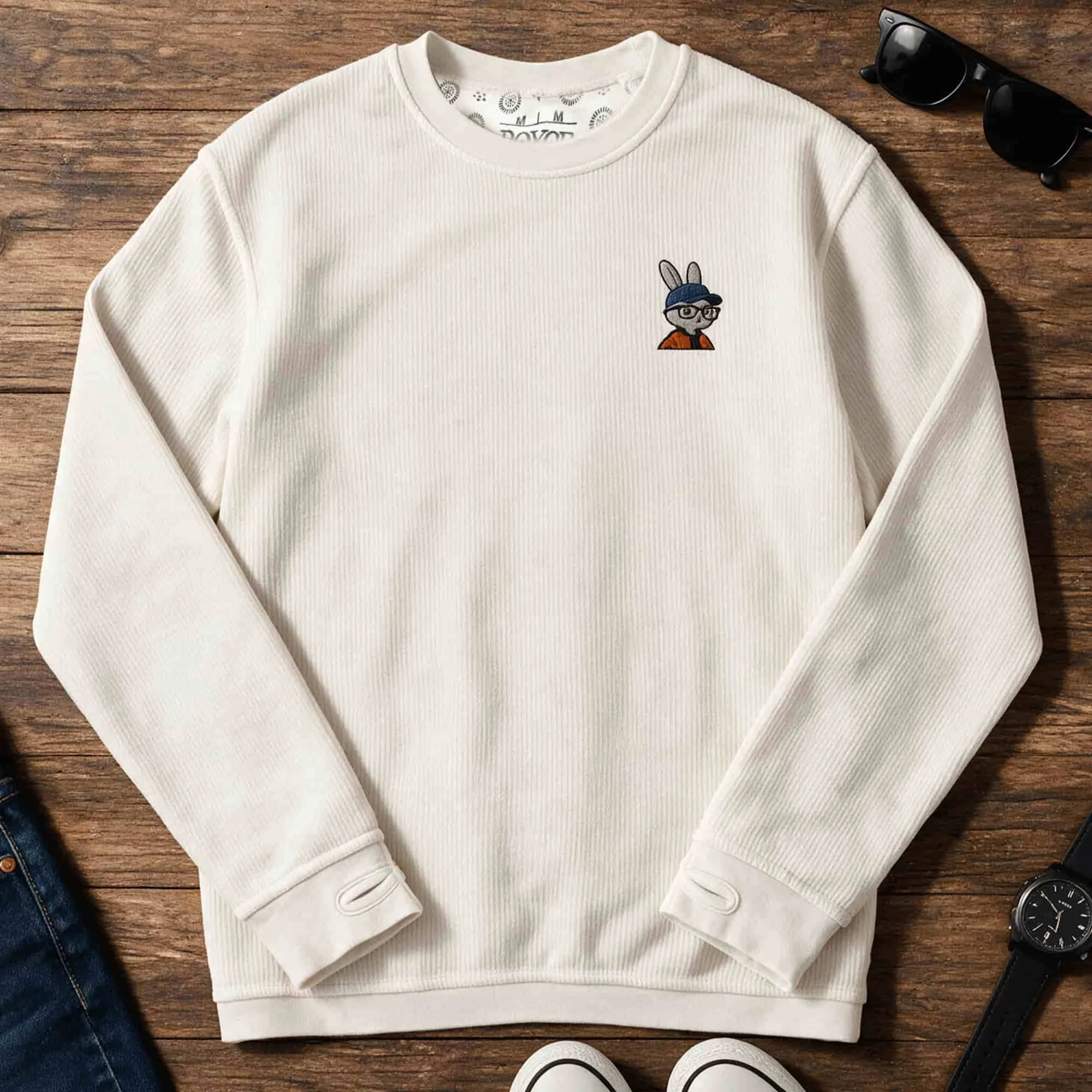 Orange Rabbit Comfy Cord Unisex Sweatshirt