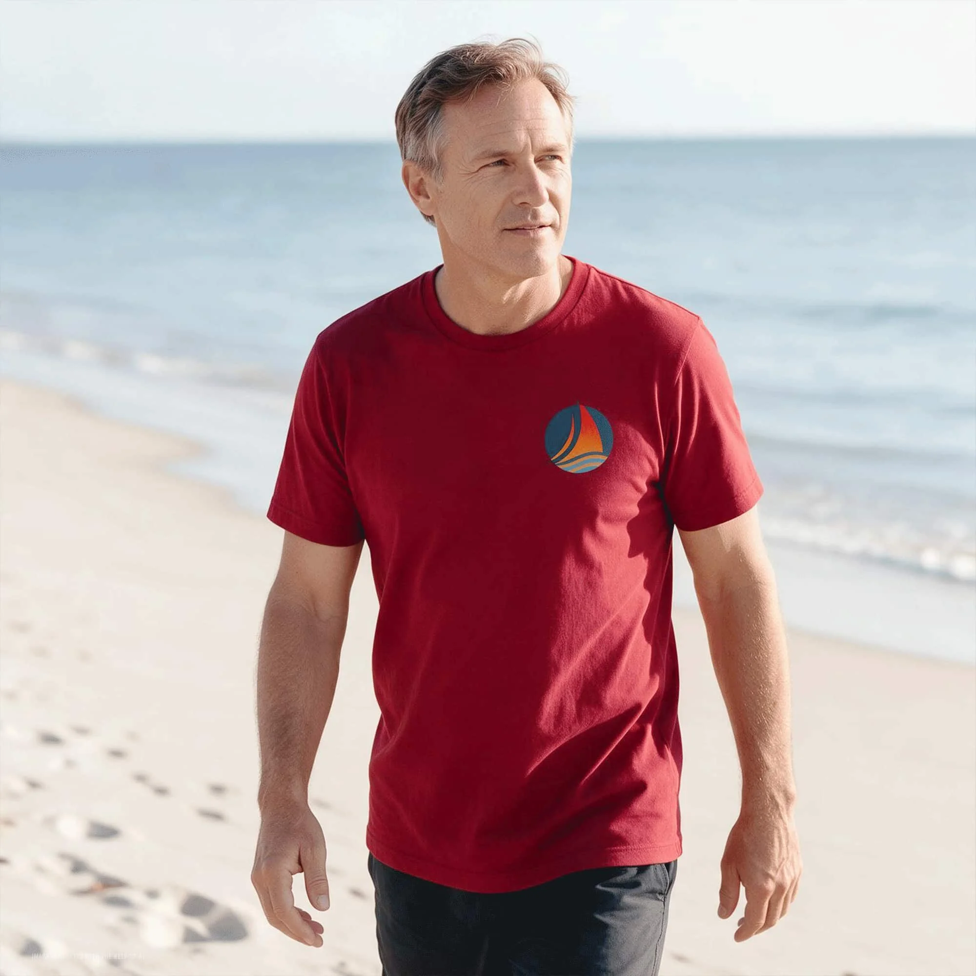 Sunset Sailboat PosiCharge Strive Tee