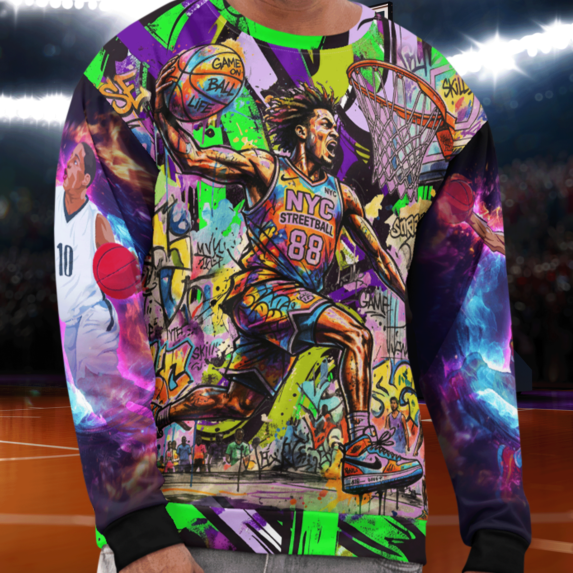 Graffiti Basketball Unisex Cotton Sweatshirt