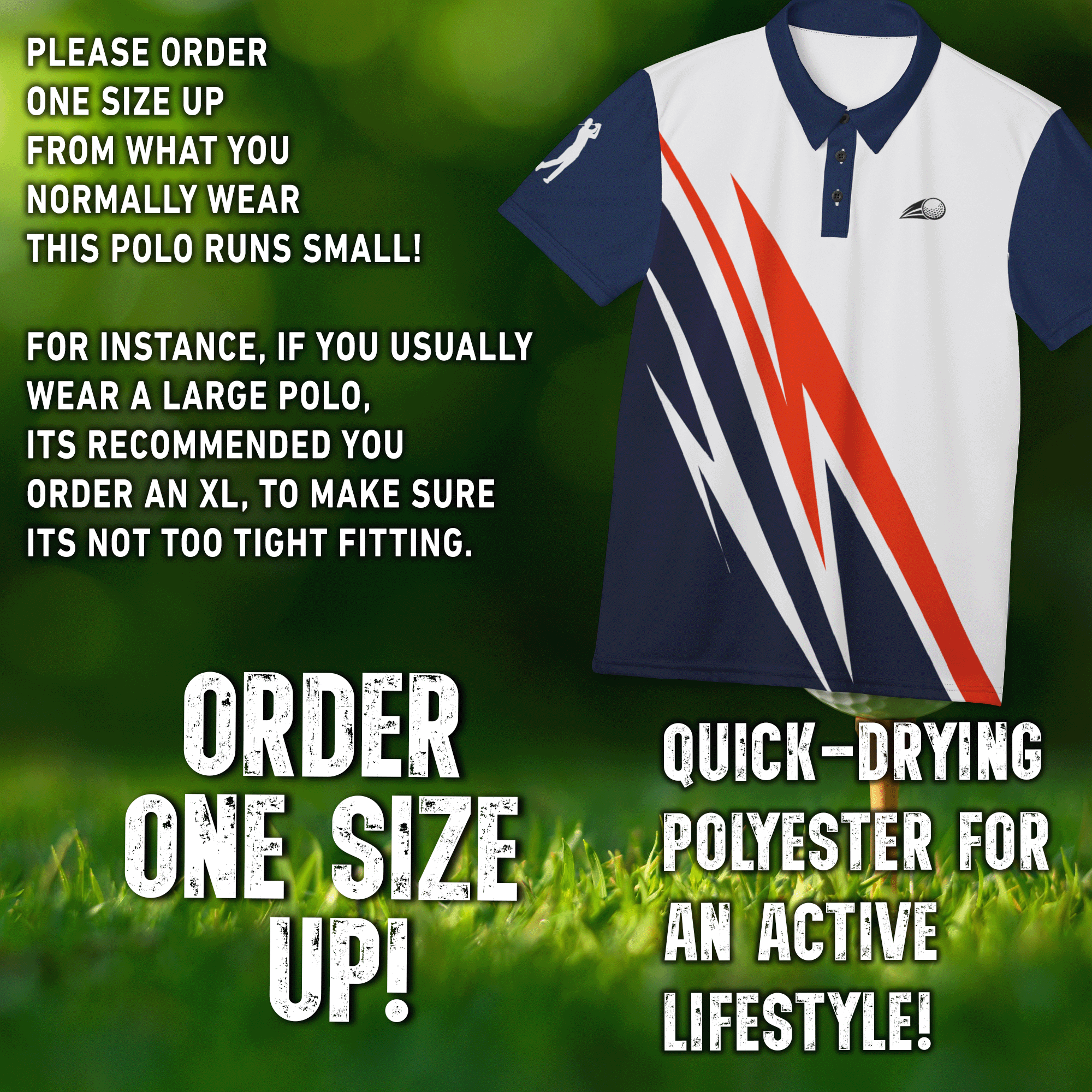 Golf Zig Zag Stripe Performance Polo Shirt