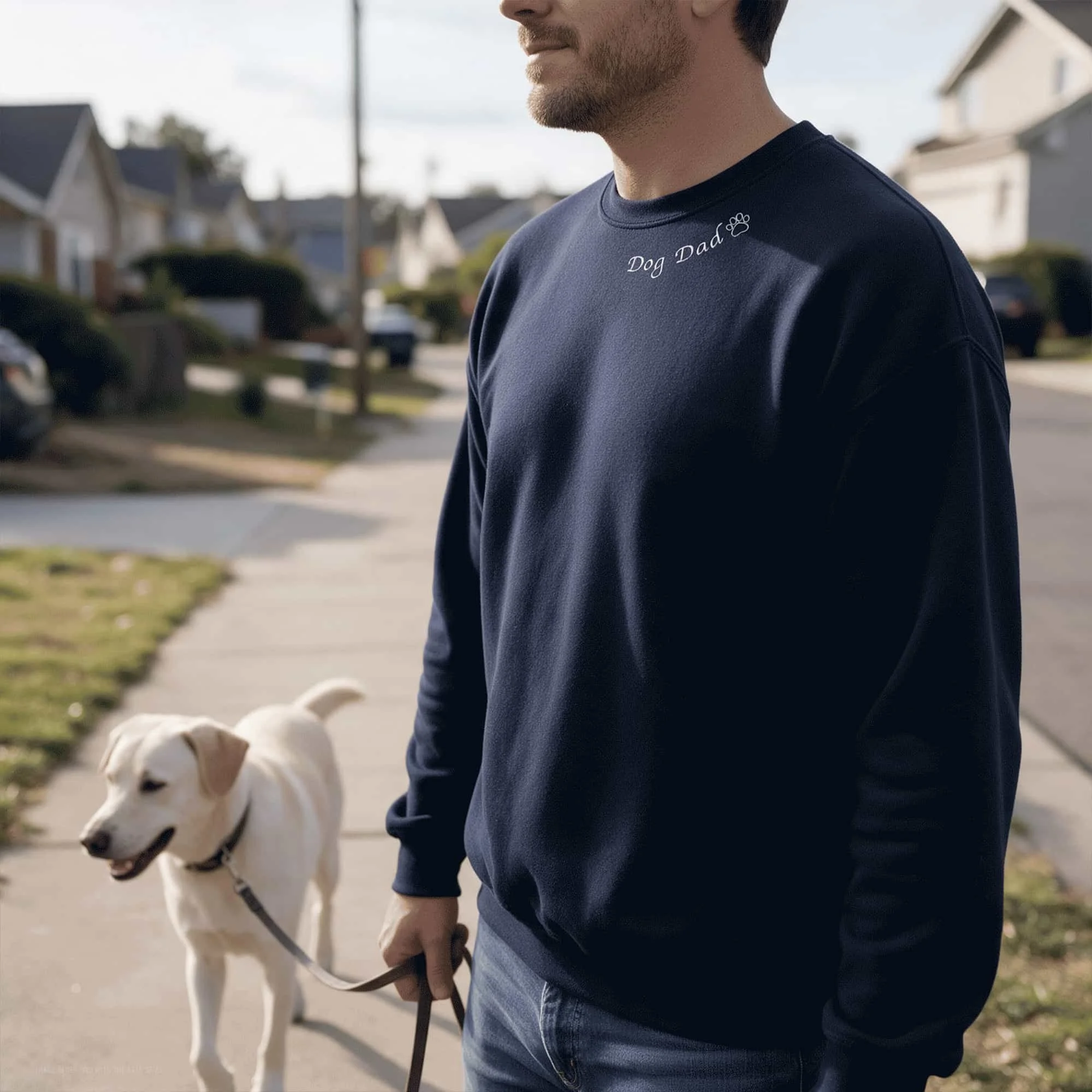 Embroidered Dog Dad Sweatshirt