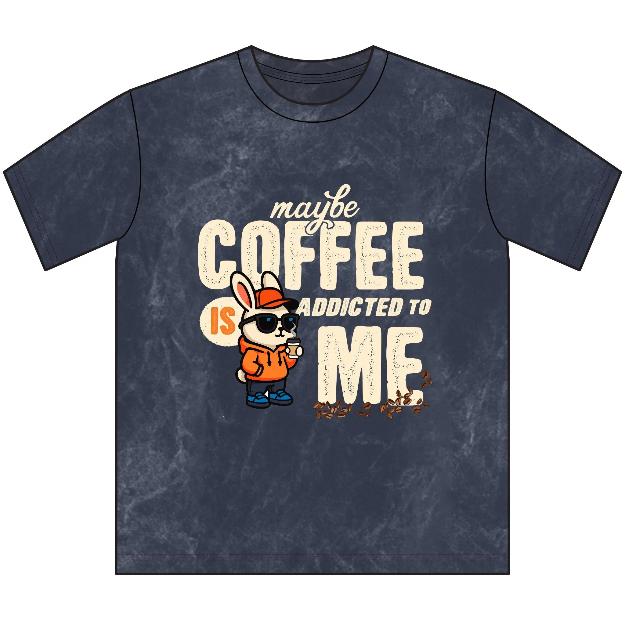 Maybe Coffee Is Addicted To Me Mineral Washed Crewneck Tee Front, Vintage Denim (1).jpg