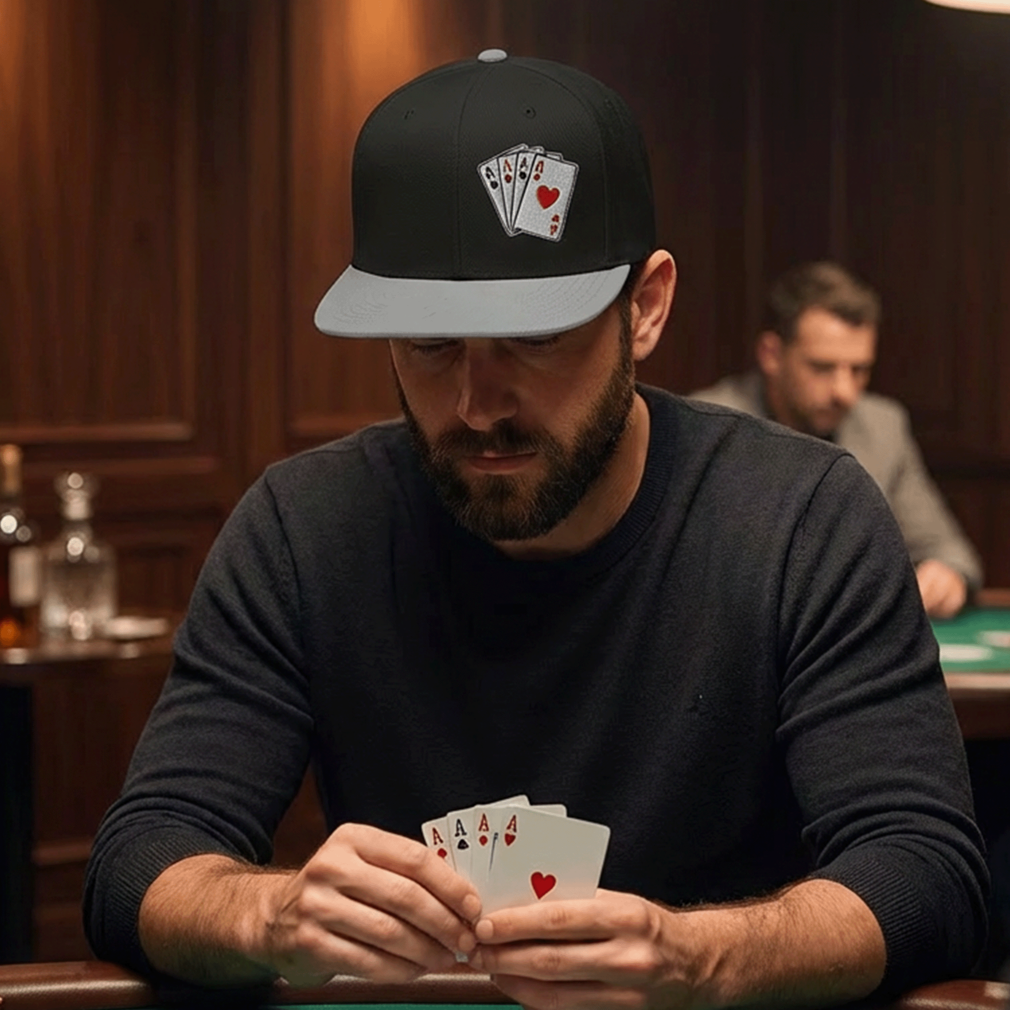 Embroidered Ace Cards Snapback Cap