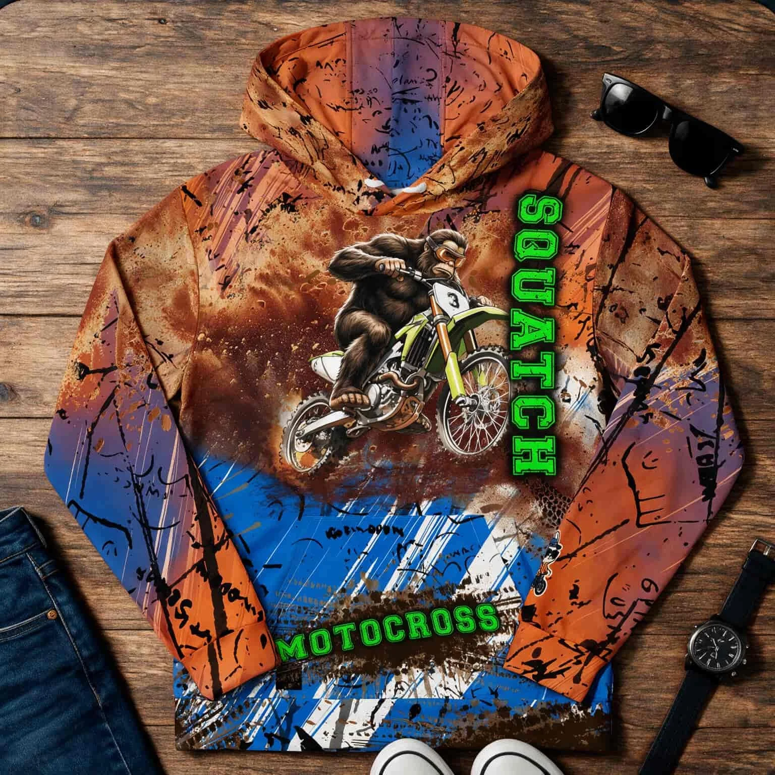 Motocross Sasquatch Unisex Cotton Hoodie