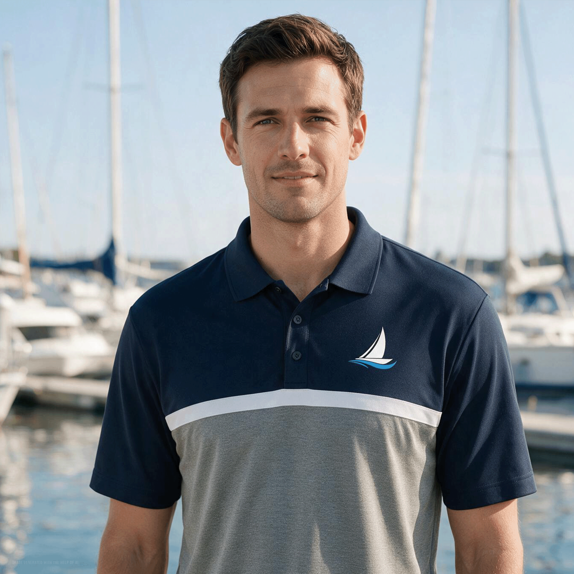 Men’s Sailboat UV Micropique Colorblock Polo