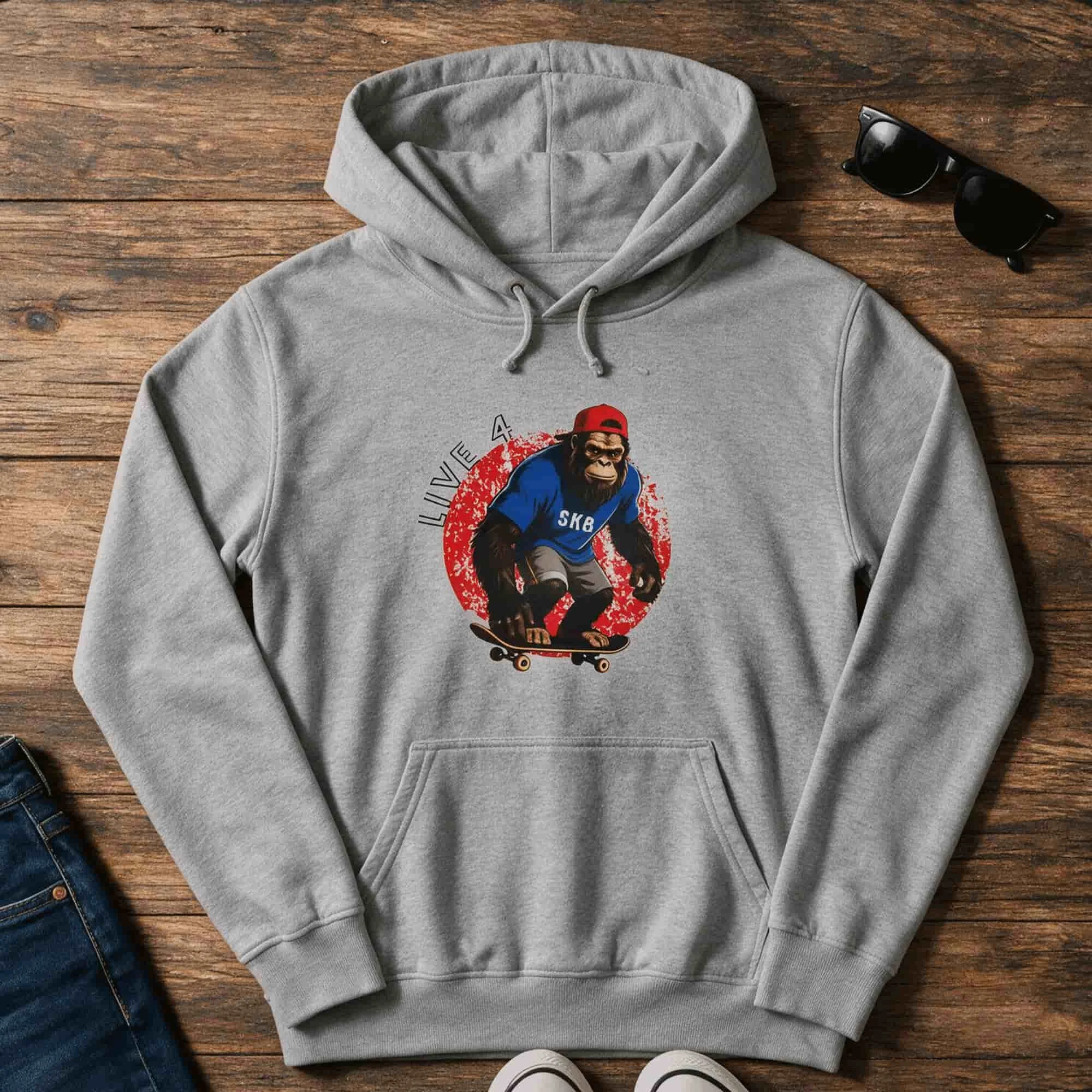 Sasquatch Skateboarder 4 Life Graphic Dryblend Hoodie