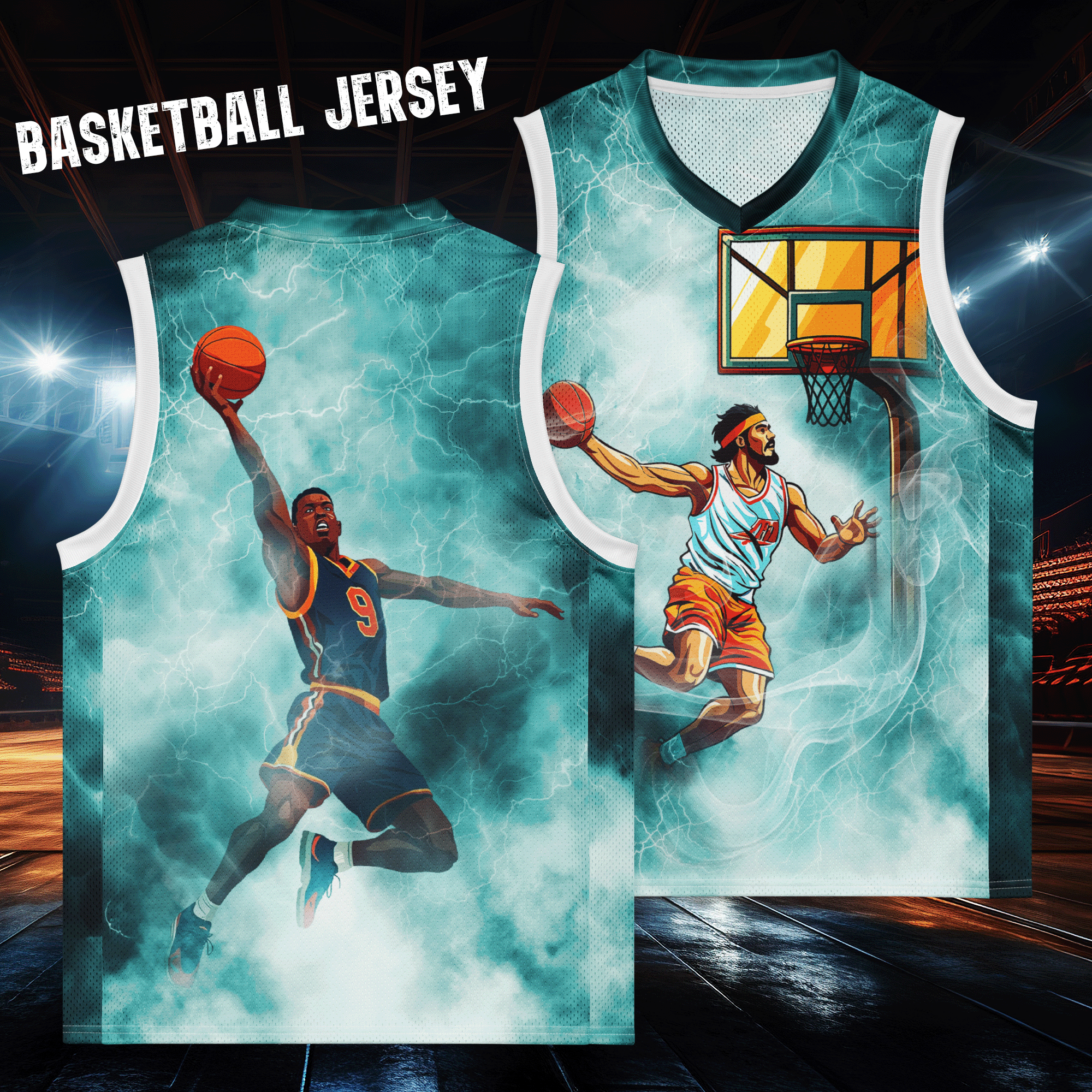 Basketball Dunking Cloud Design Jersey
