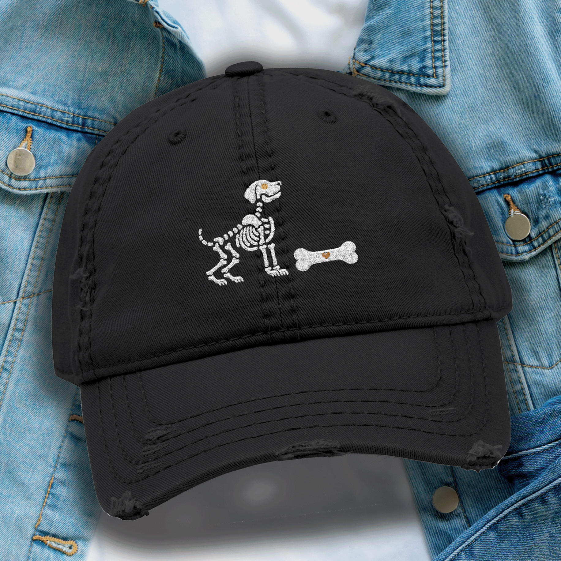 Embroidered Halloween Ghost Dog Hat