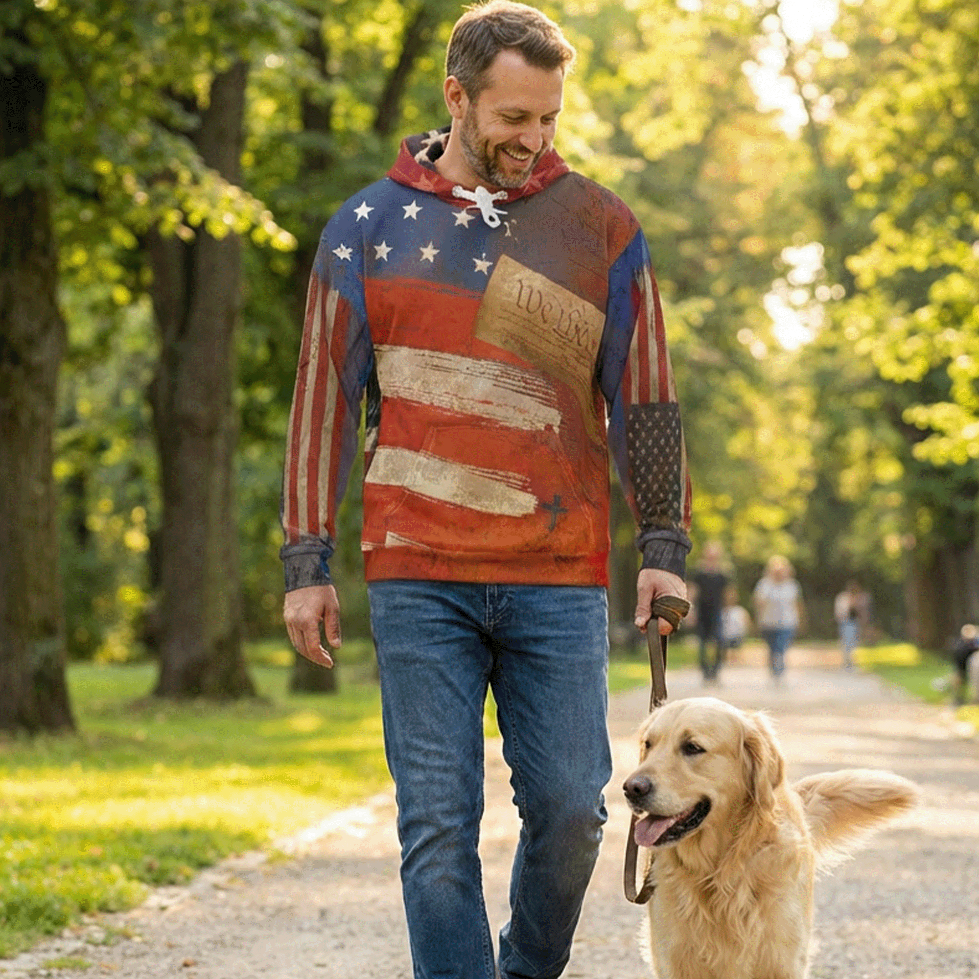 American Flag Streetwear Style Grunge Hoodie
