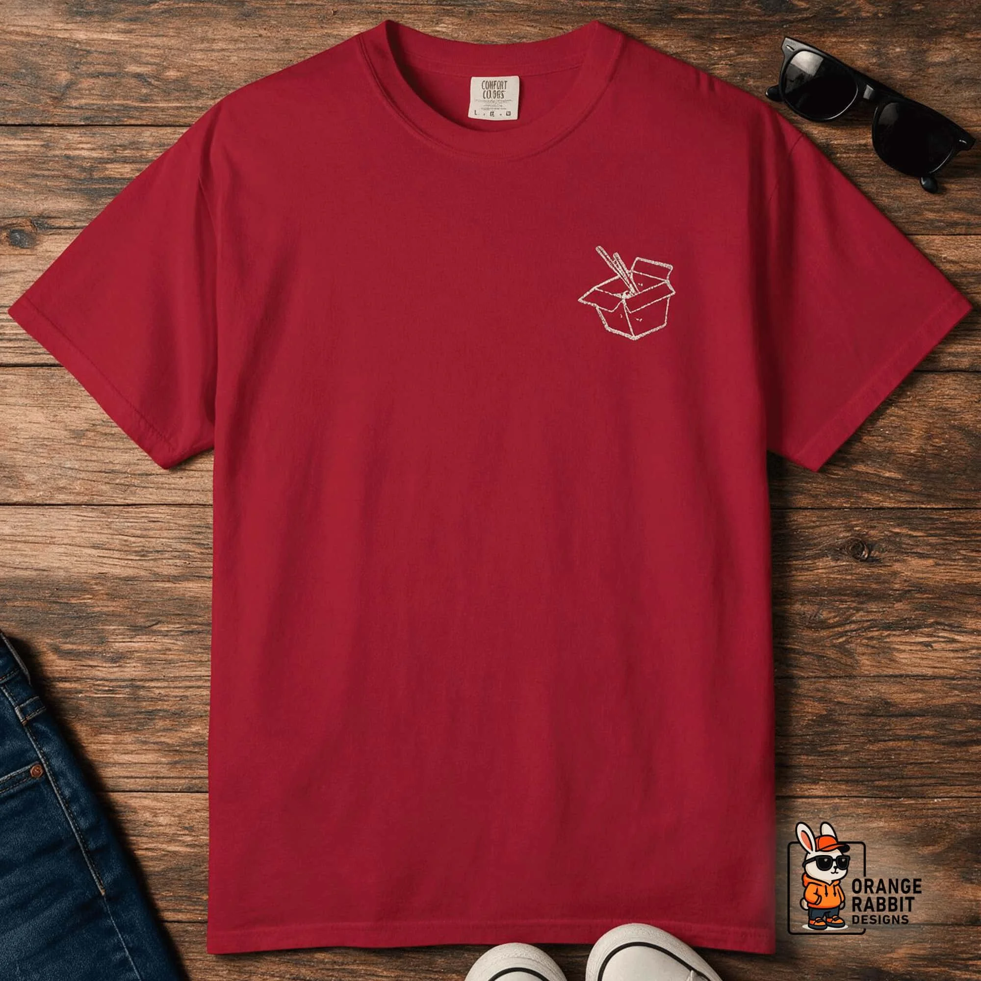 Embroidered Chinese Take-out Box T-Shirt