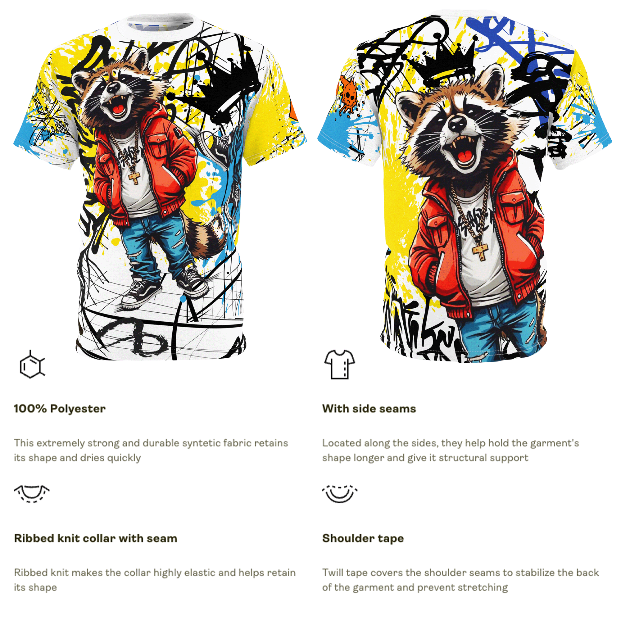 Graffiti Raccoon Poly Tee 1.png