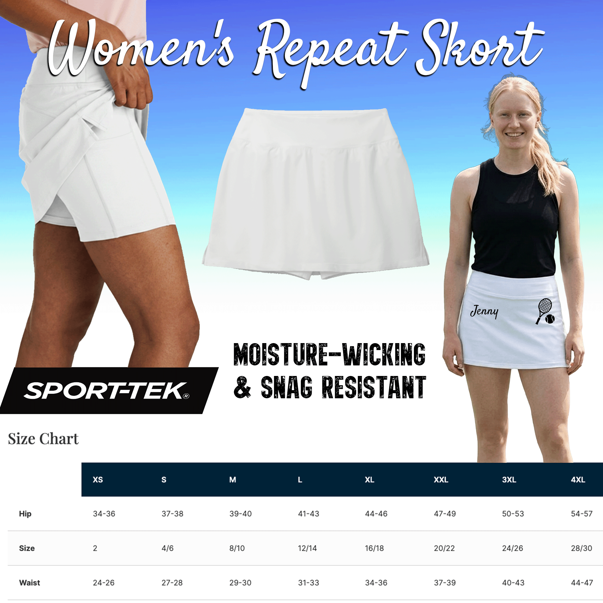 Personalized Women's Tennis Skort