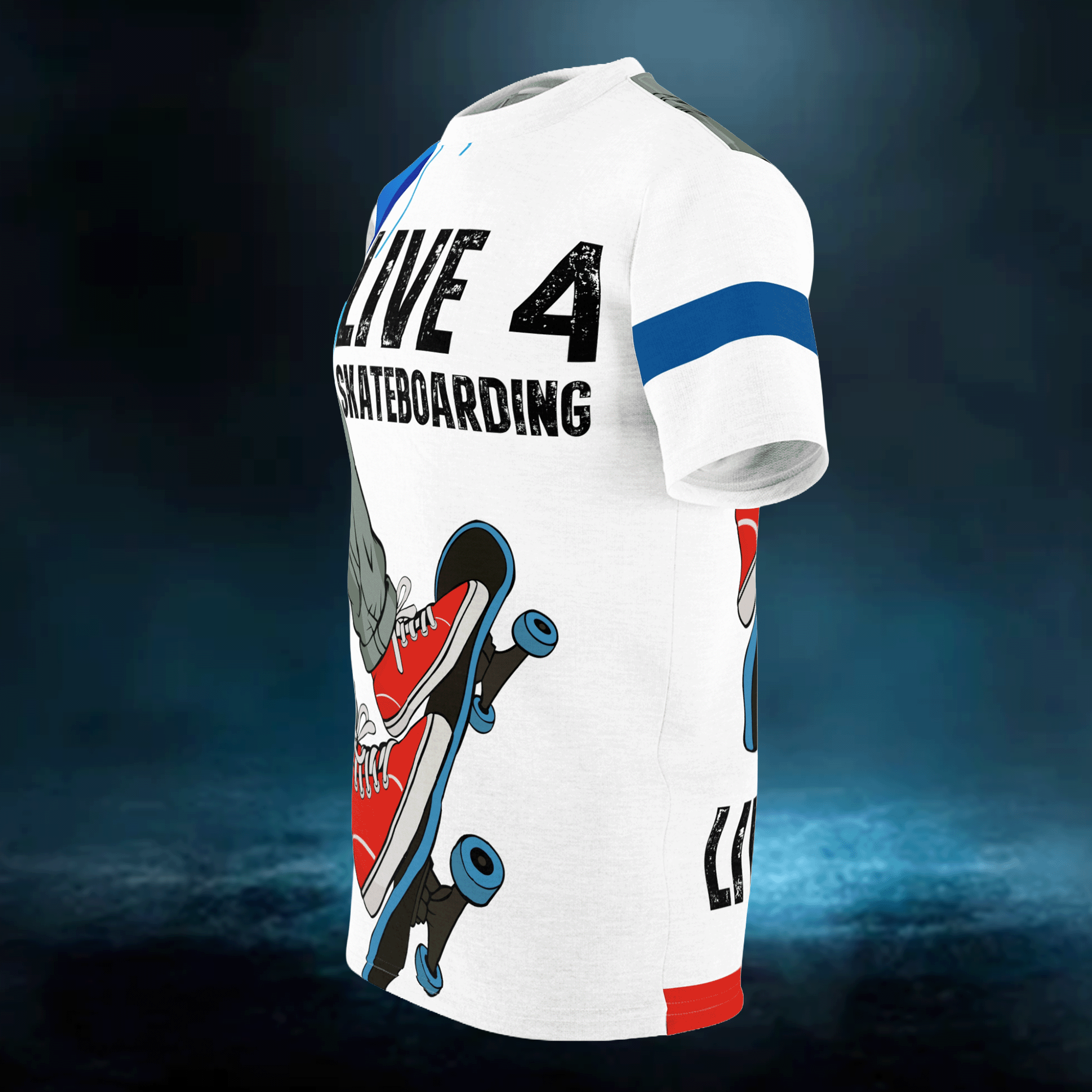 Live 4 Skateboarding All Over Print Graphic Tee