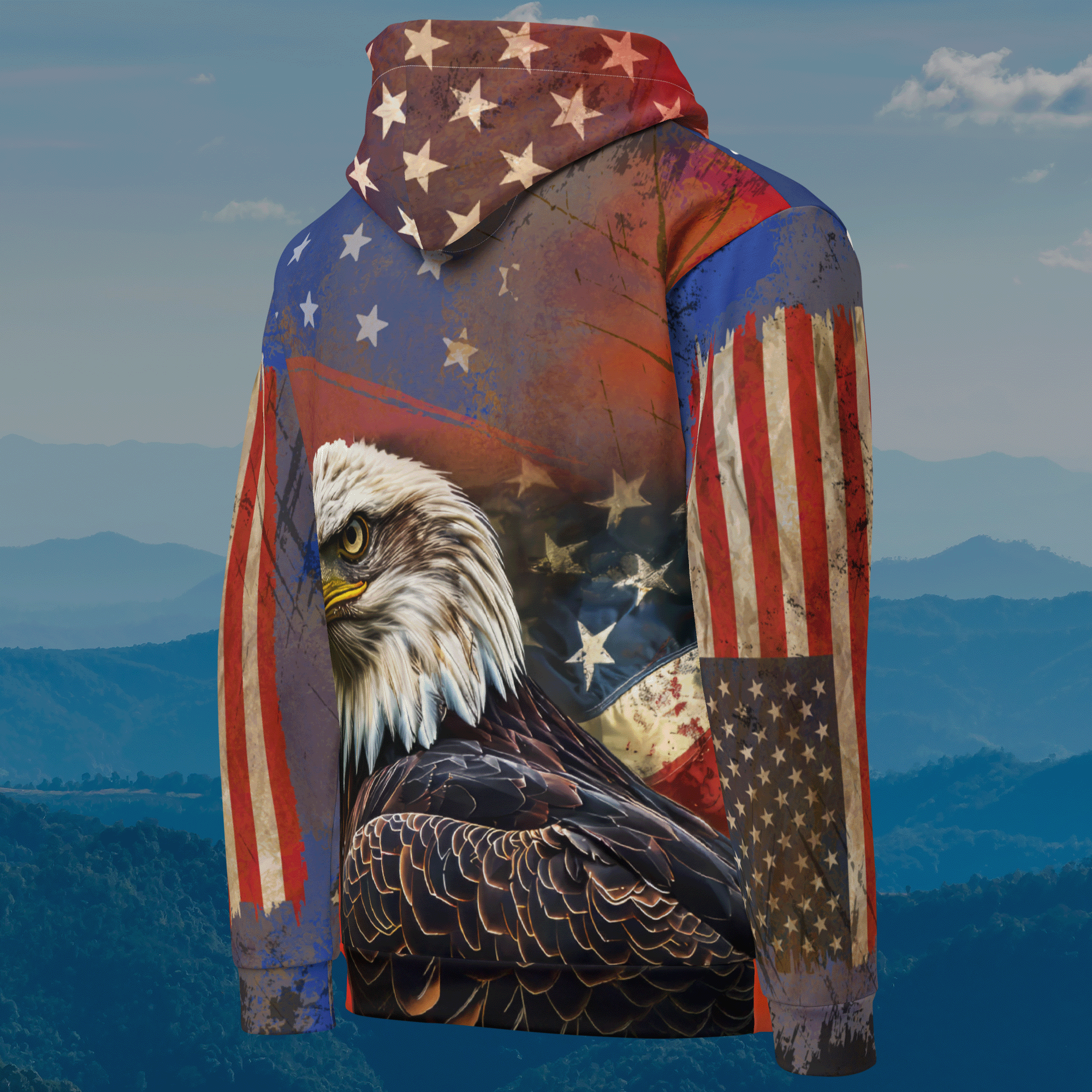 American Flag Streetwear Style Grunge Hoodie