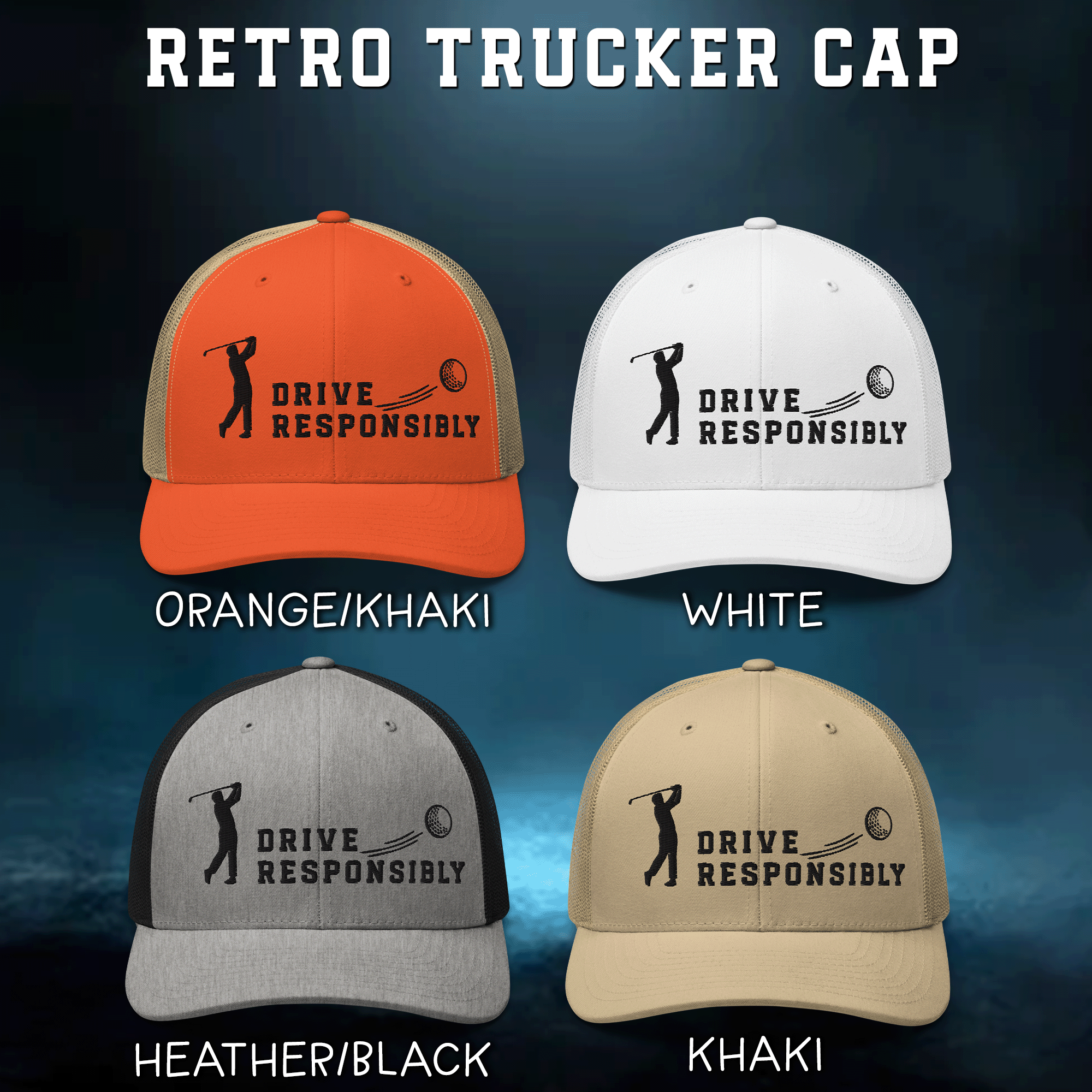 Funny Embroidered Golf Trucker Cap