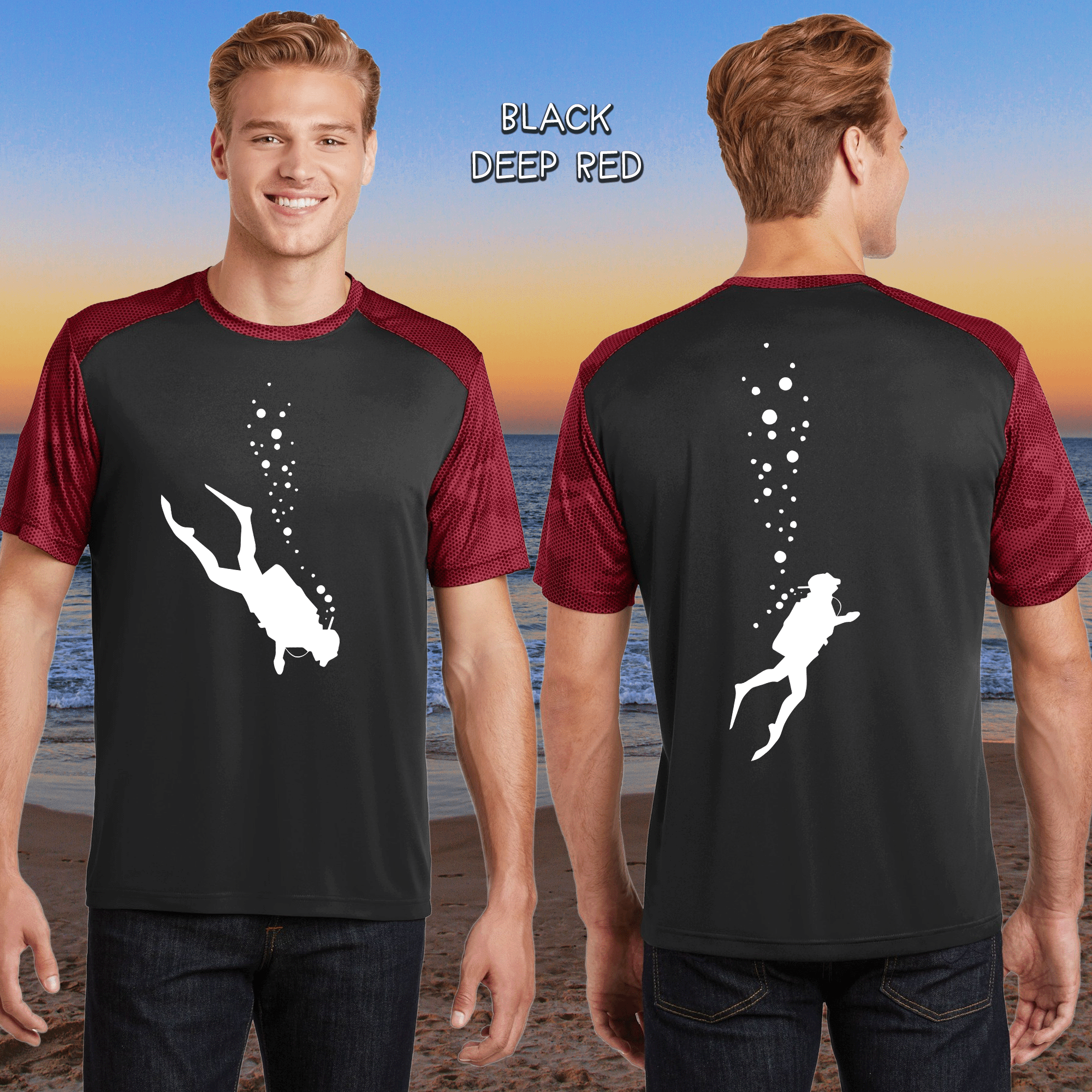 Scuba Diver Men's Polyester CamoHex SportTek Shirt