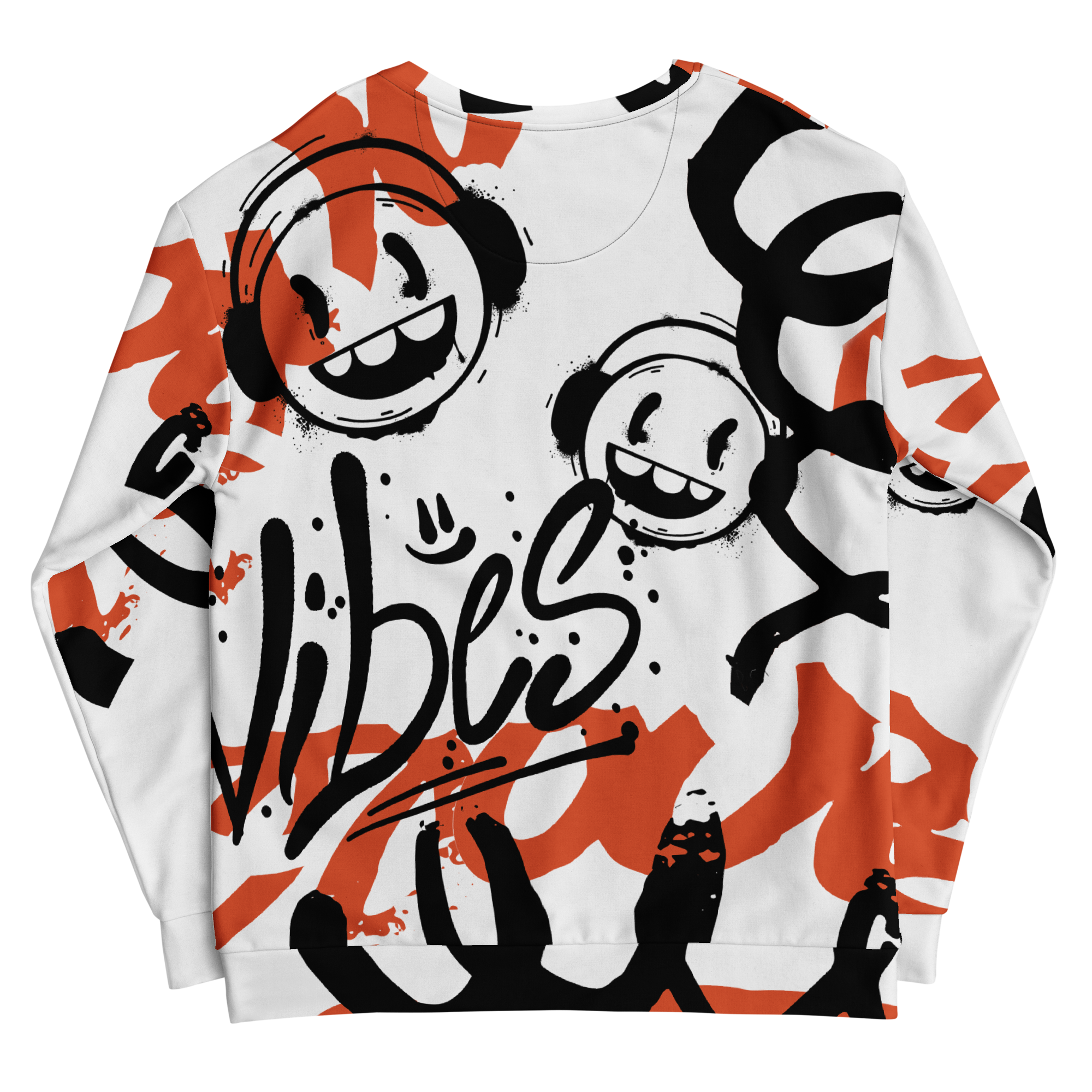 Good Vibes Headphones Graffiti Style Unisex Cotton Sweatshirt