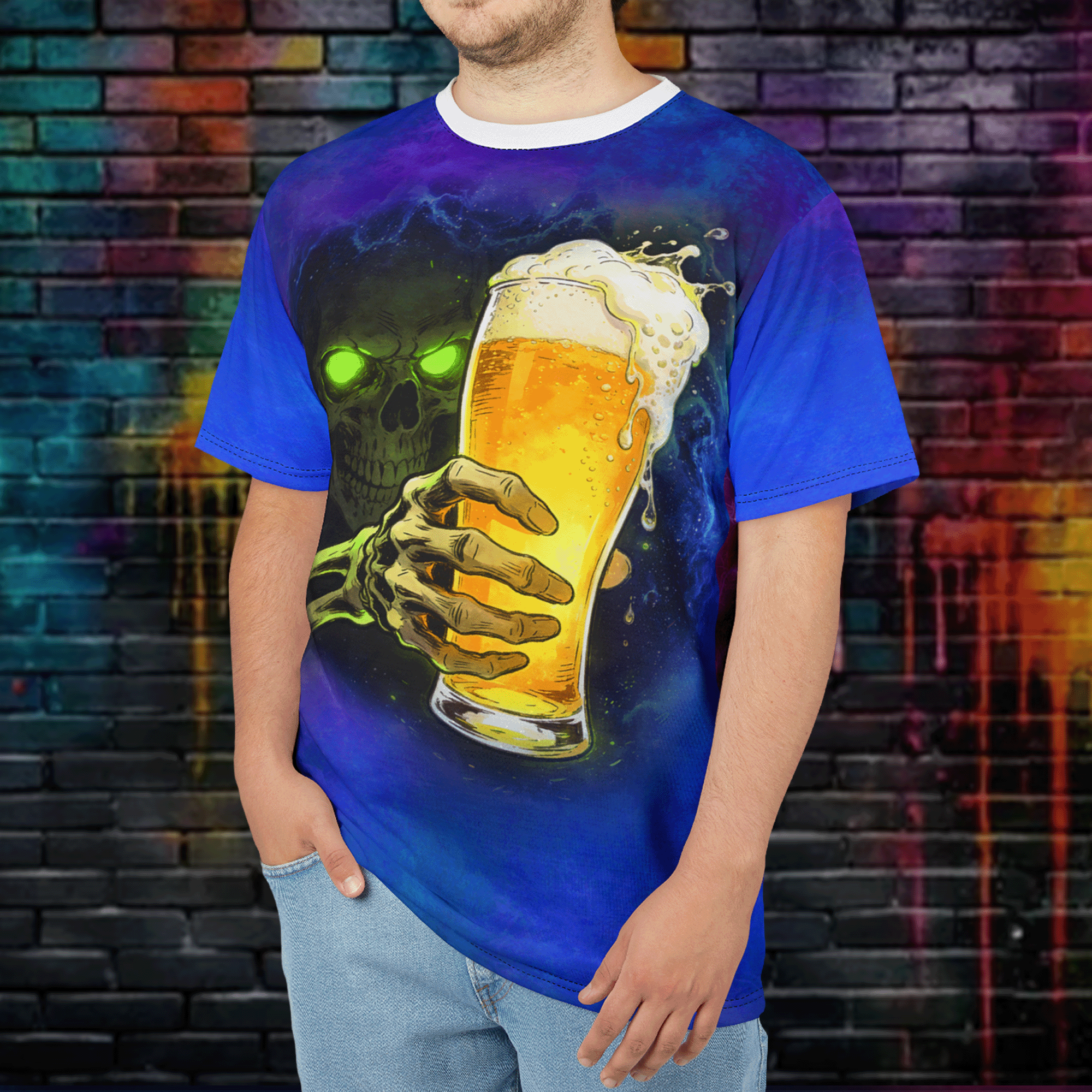Skeleton Beer Cheers T-shirt