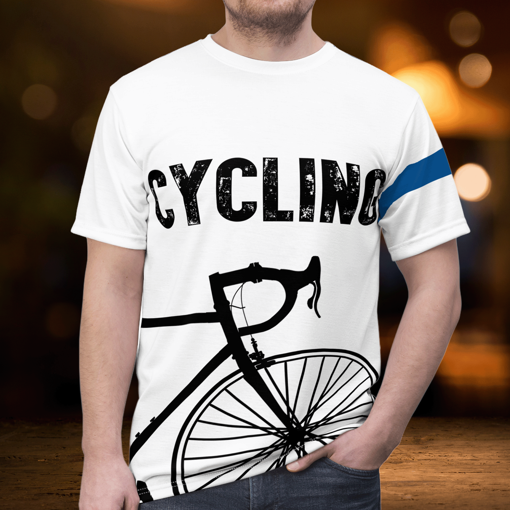 Cycling All Over Print Moisture-Wicking Unisex Tee