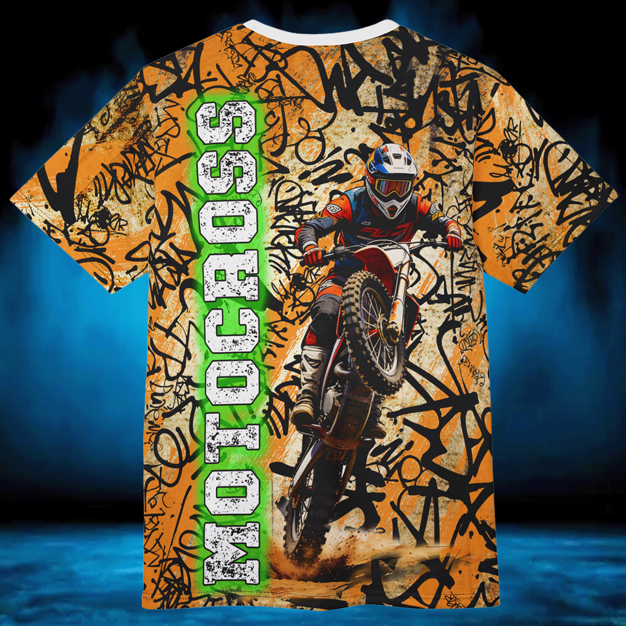 Motocross Rider Graffiti Grunge Tee