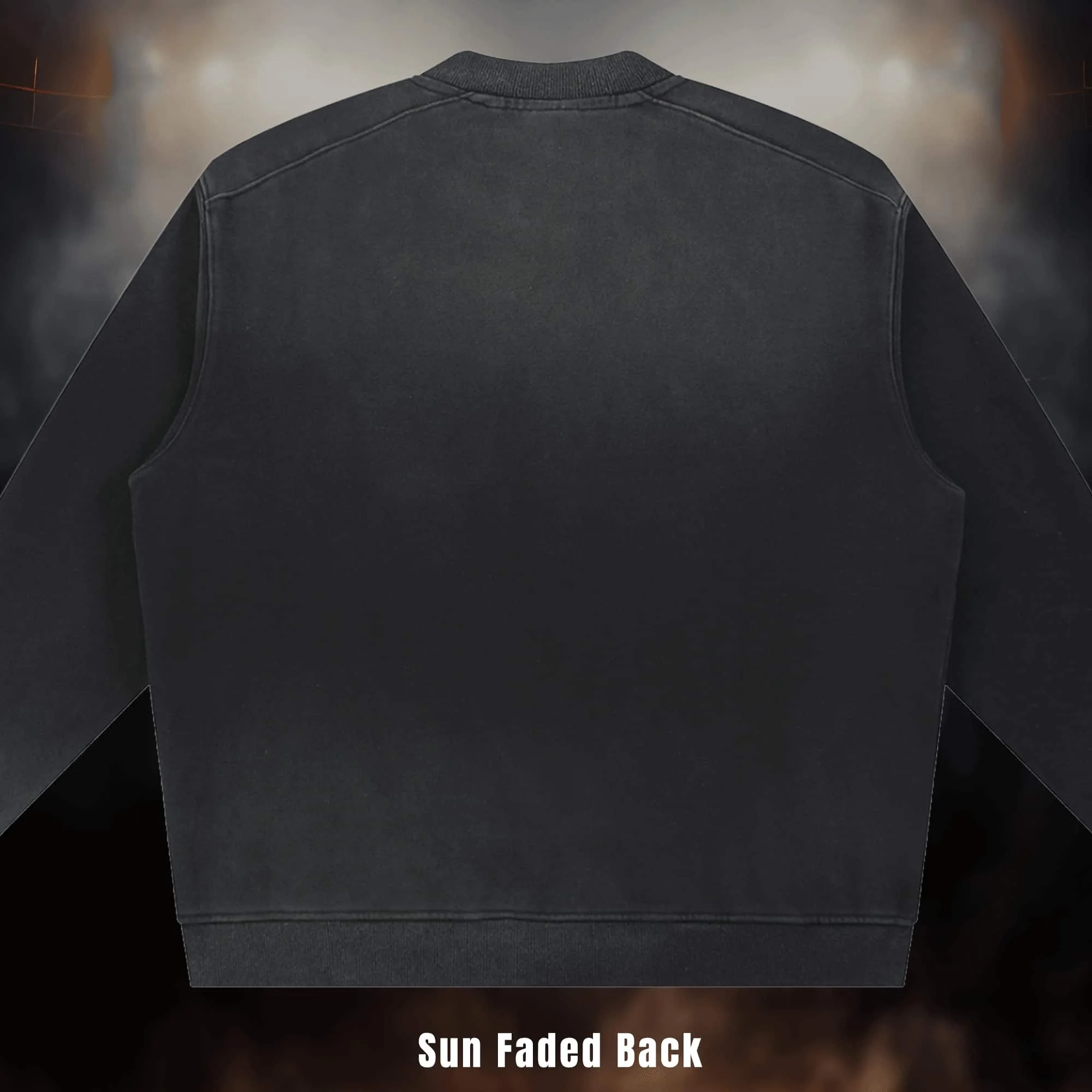 Smokey Skull Sun Fade Heavyweight Baseball Jacket