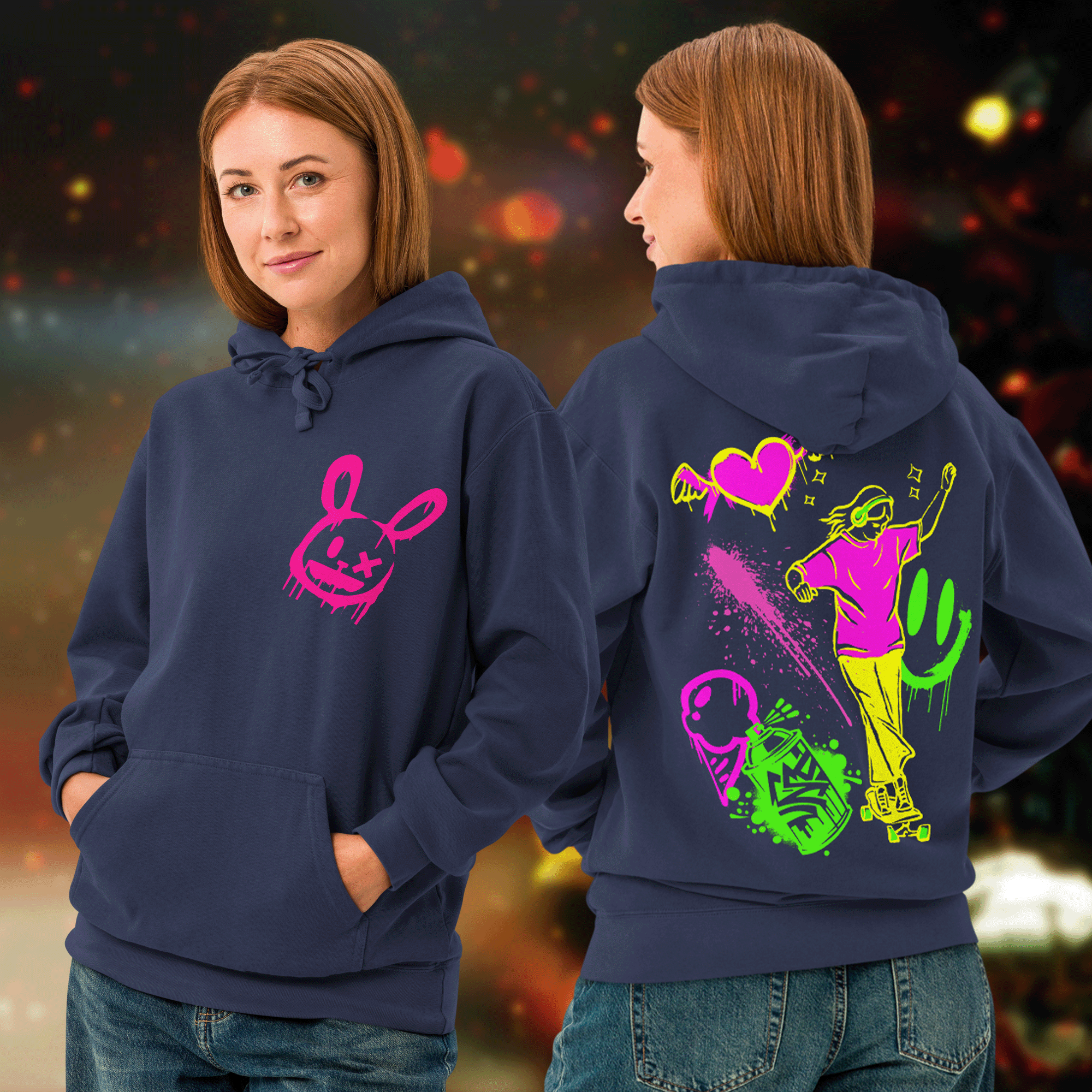 Graffiti Skateboarder Girl Hoodie