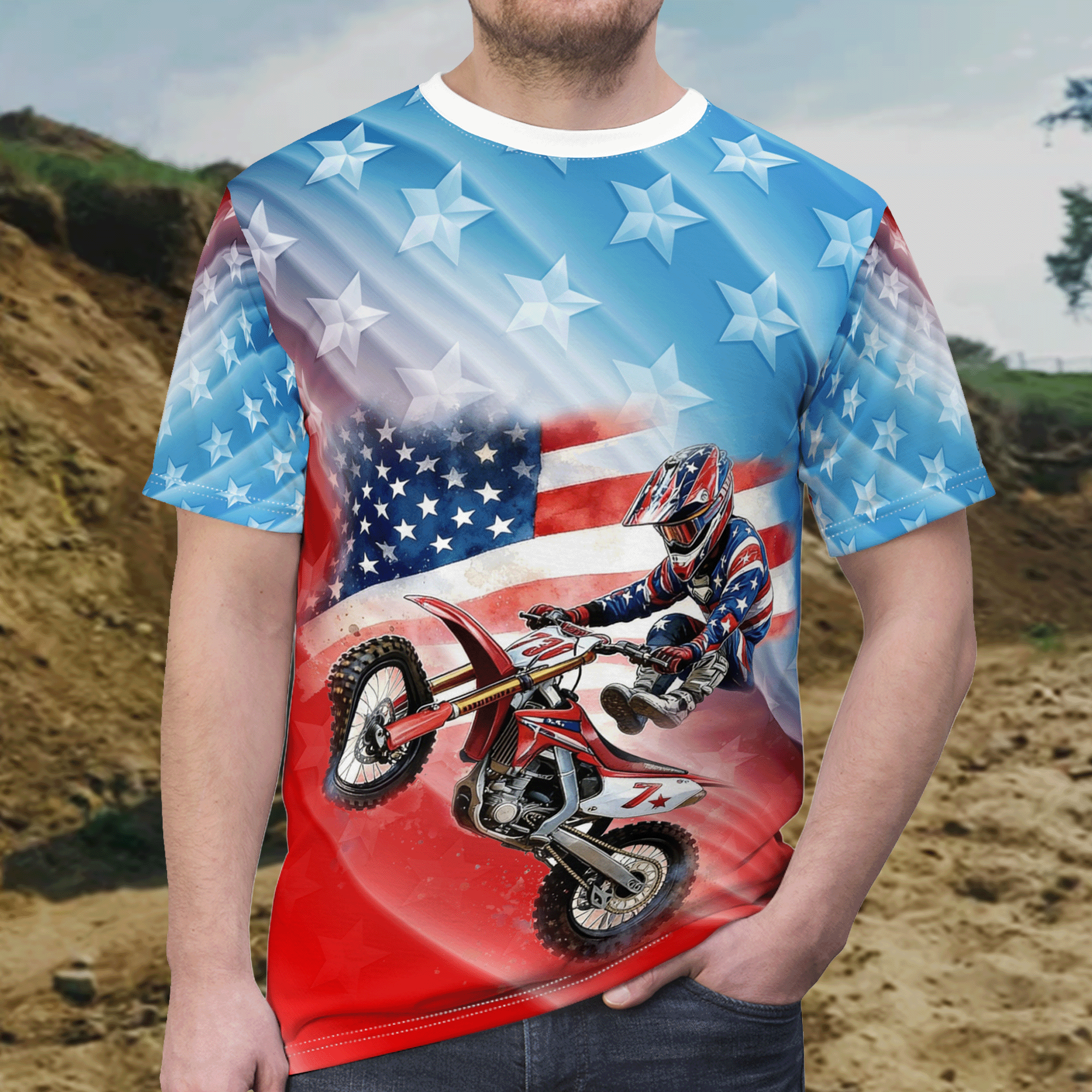 Patriotic Motocross Tee