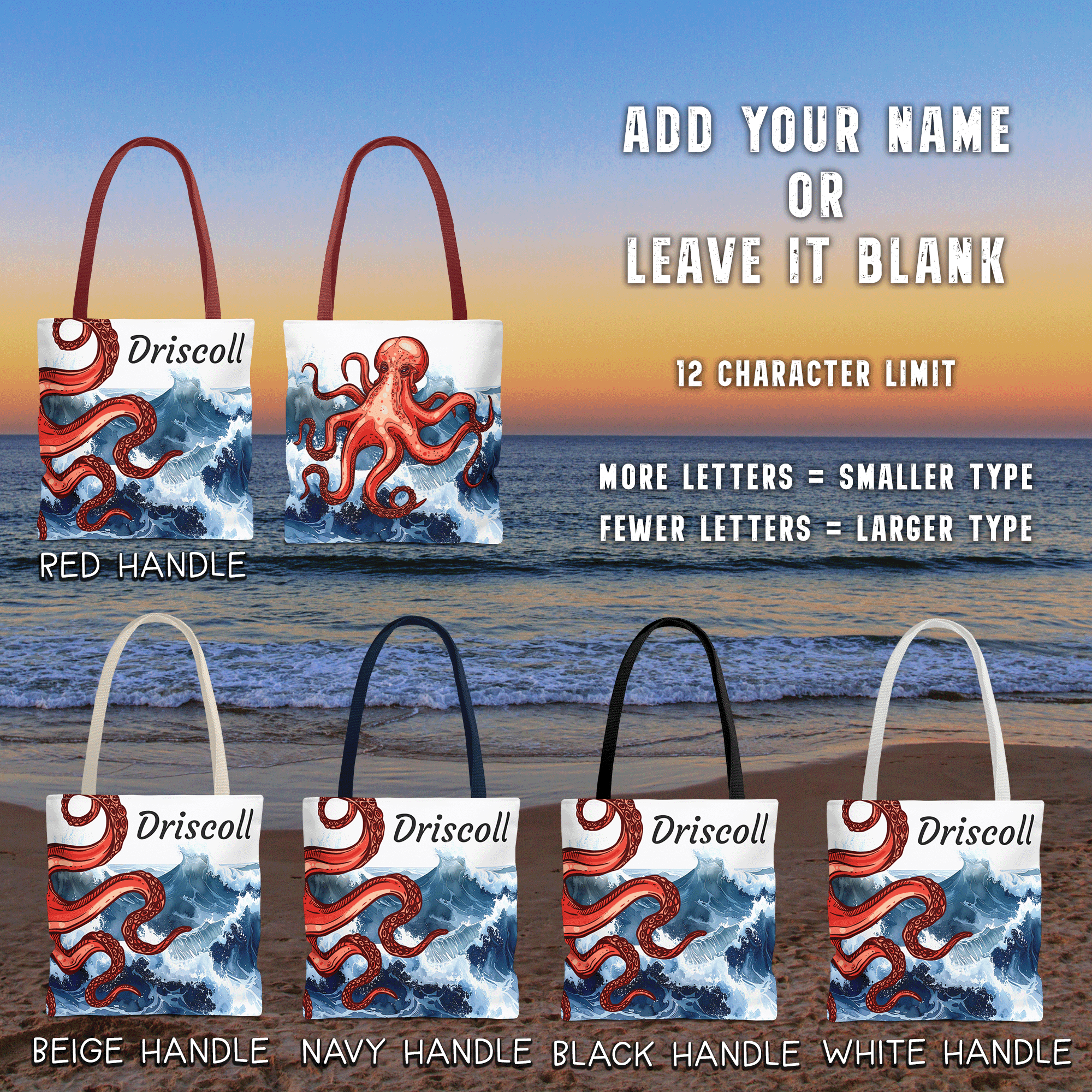 Octopus Ocean Beach Tote Bag