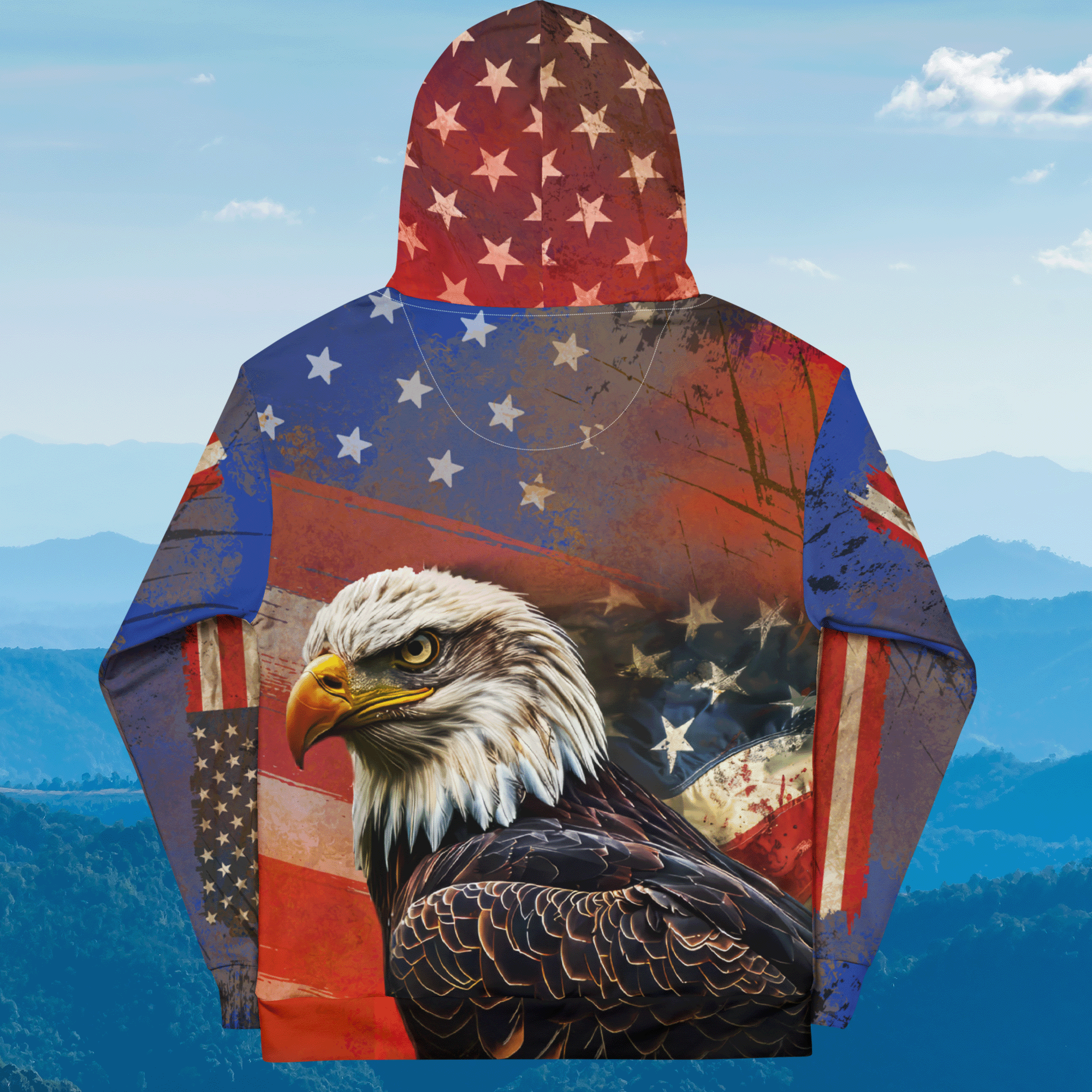 American Flag Streetwear Style Grunge Hoodie