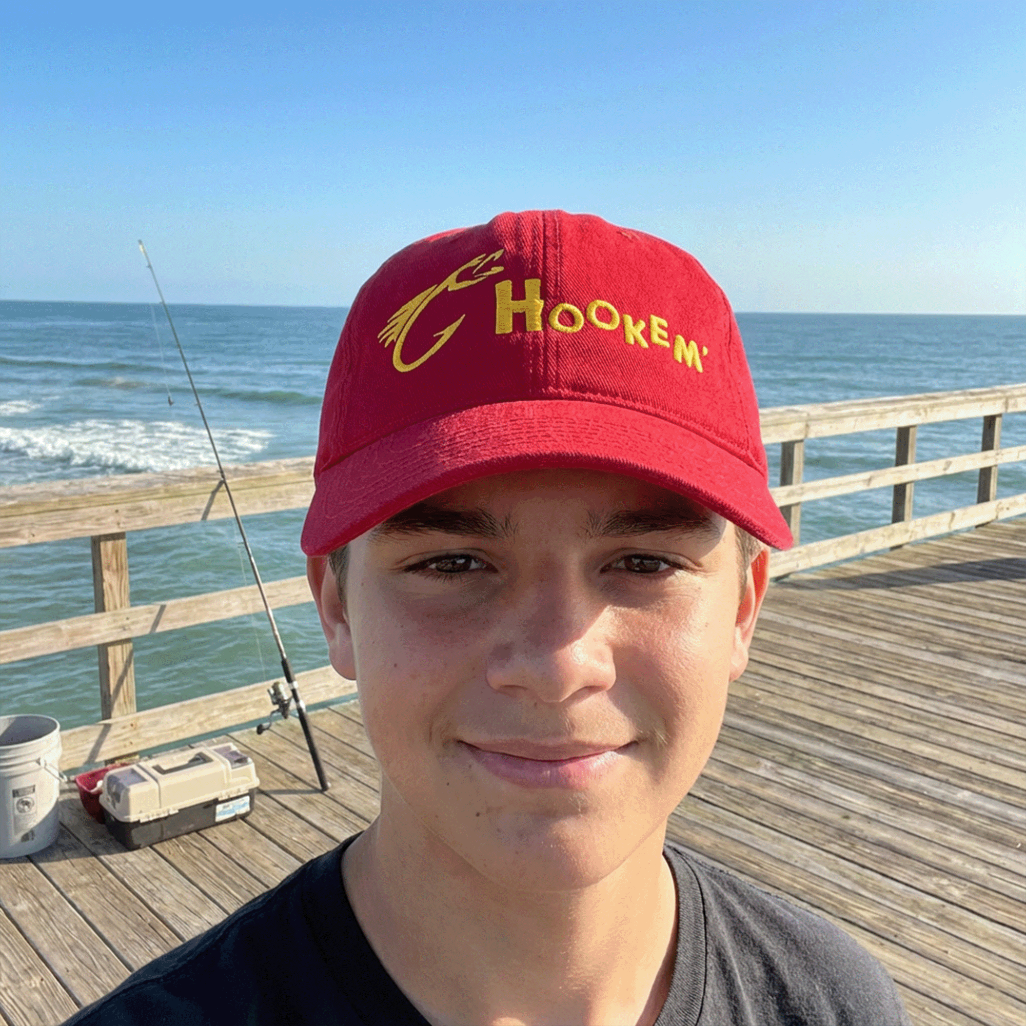 Embroidered Hookem Fishing Low-profile Cap
