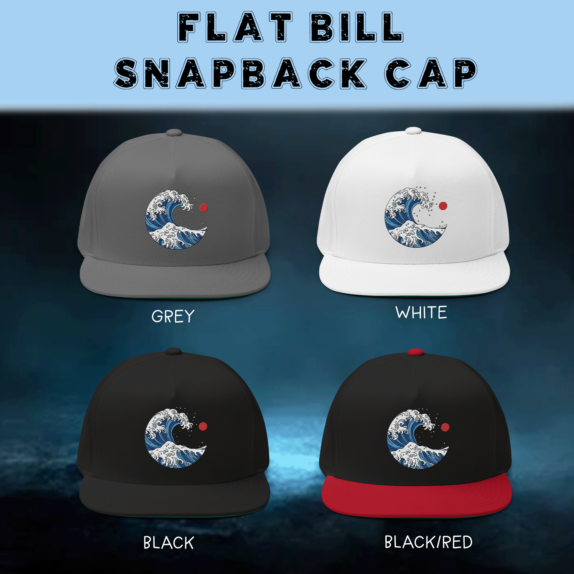 Ocean wave flatbill cap 3.png