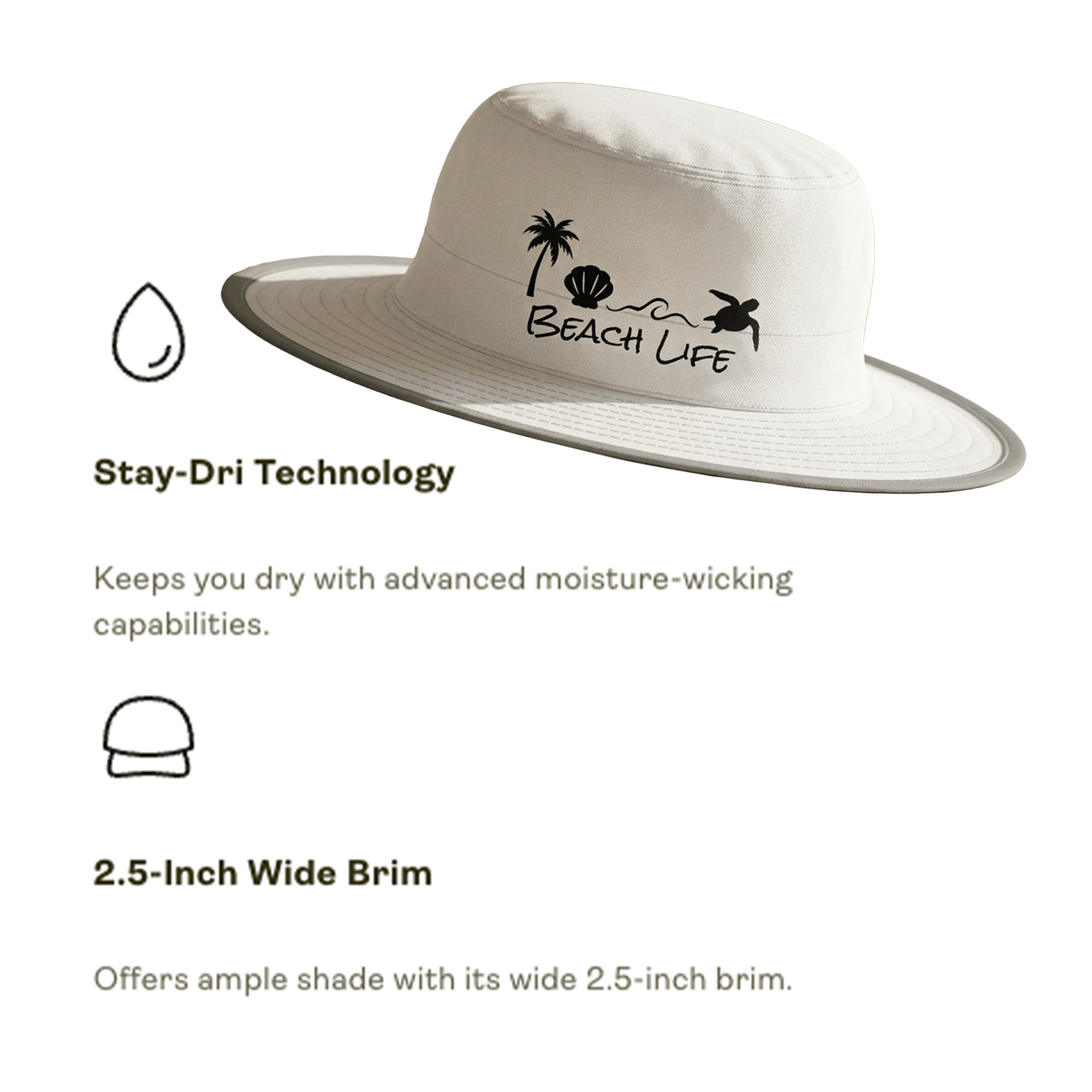 Beach Wide Brim Moisture-Wicking Sun Hat