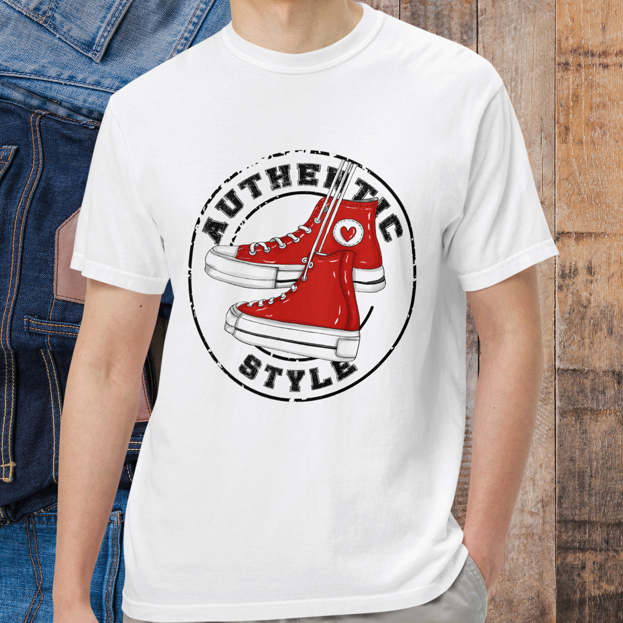 Authentic Style Red Sneakers Tee