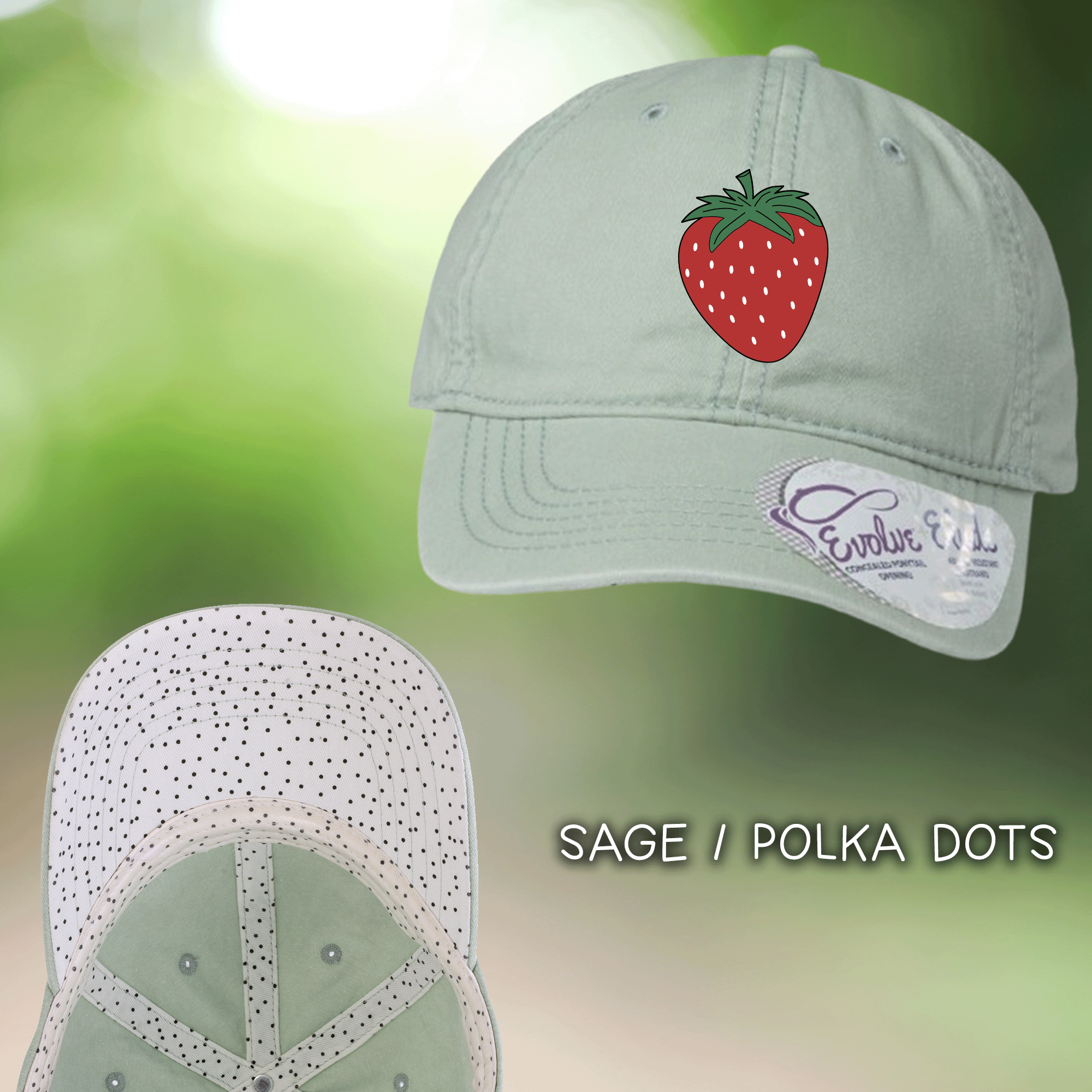 Women's Embroidered Strawberry Fashion Cassie Cap