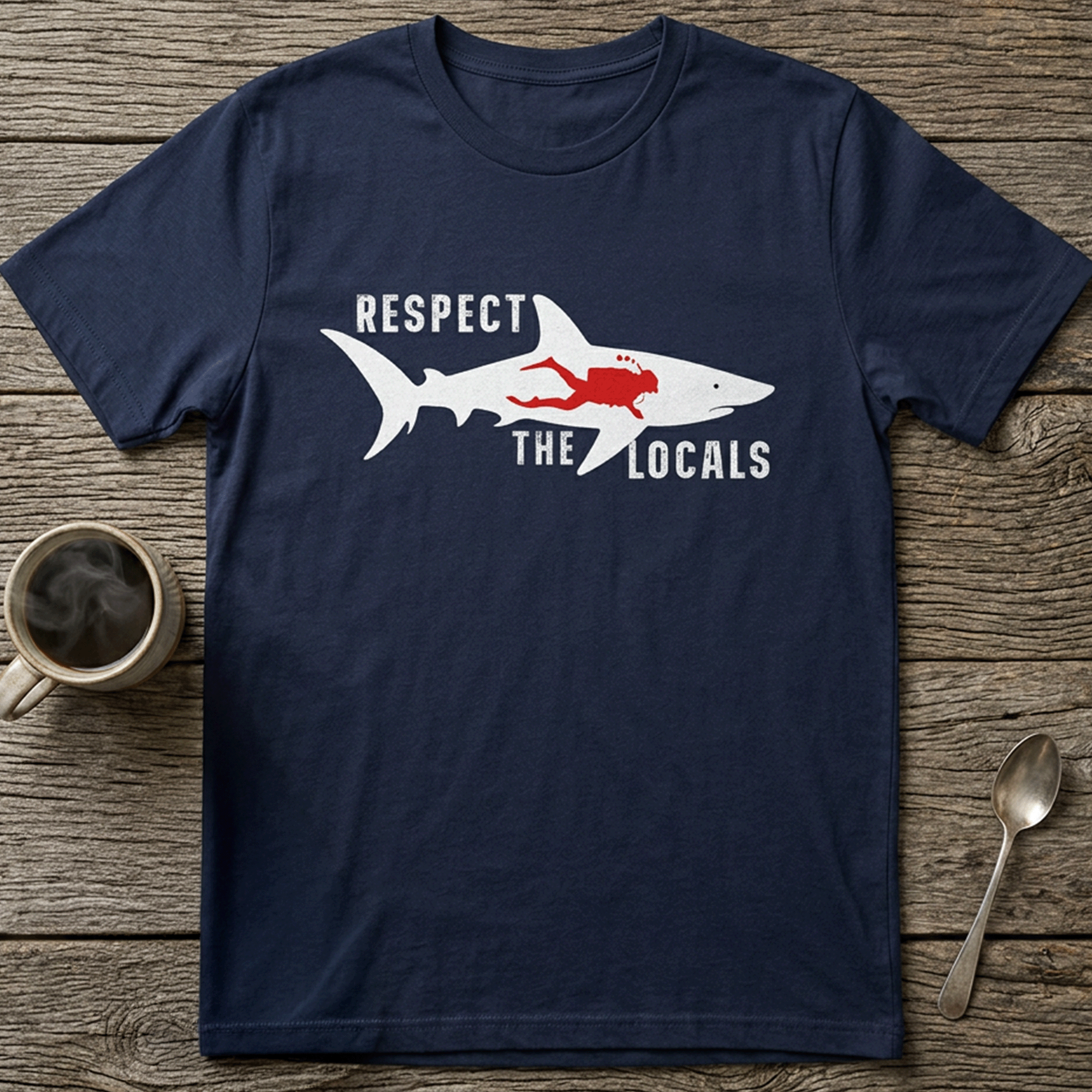 Respect the Locals Shark Recycled T‑Shirt