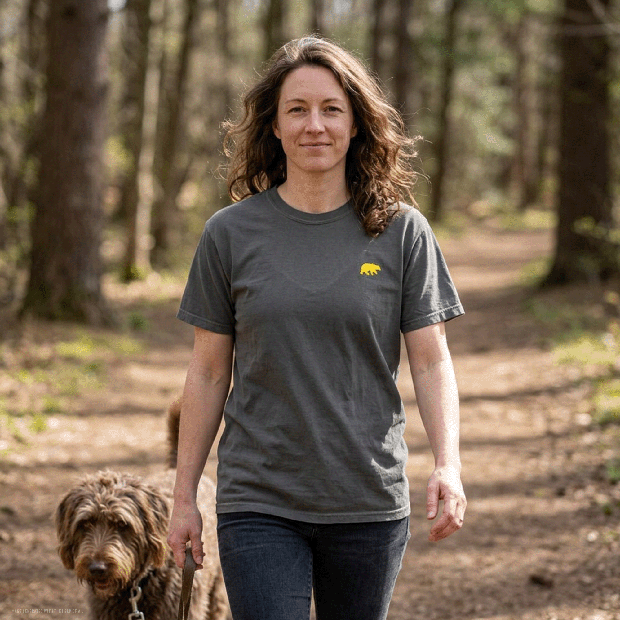 Embroidered Yellow Bear Comfort Colors T-Shirt