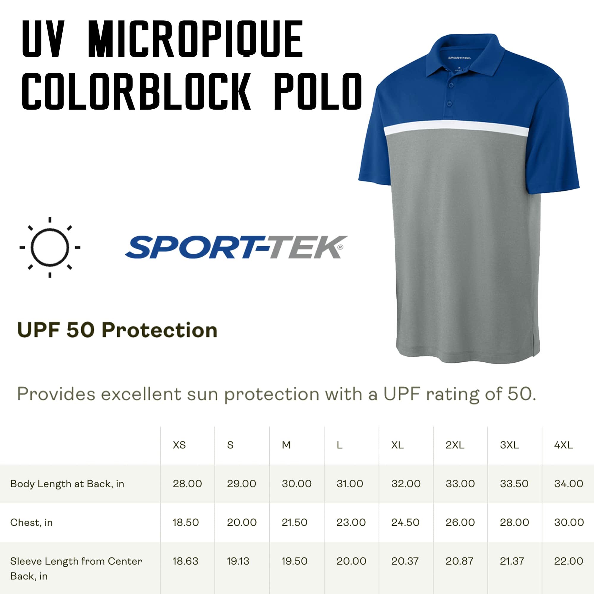 Custom Name Men’s Golf UV Micropique Colorblock Polo