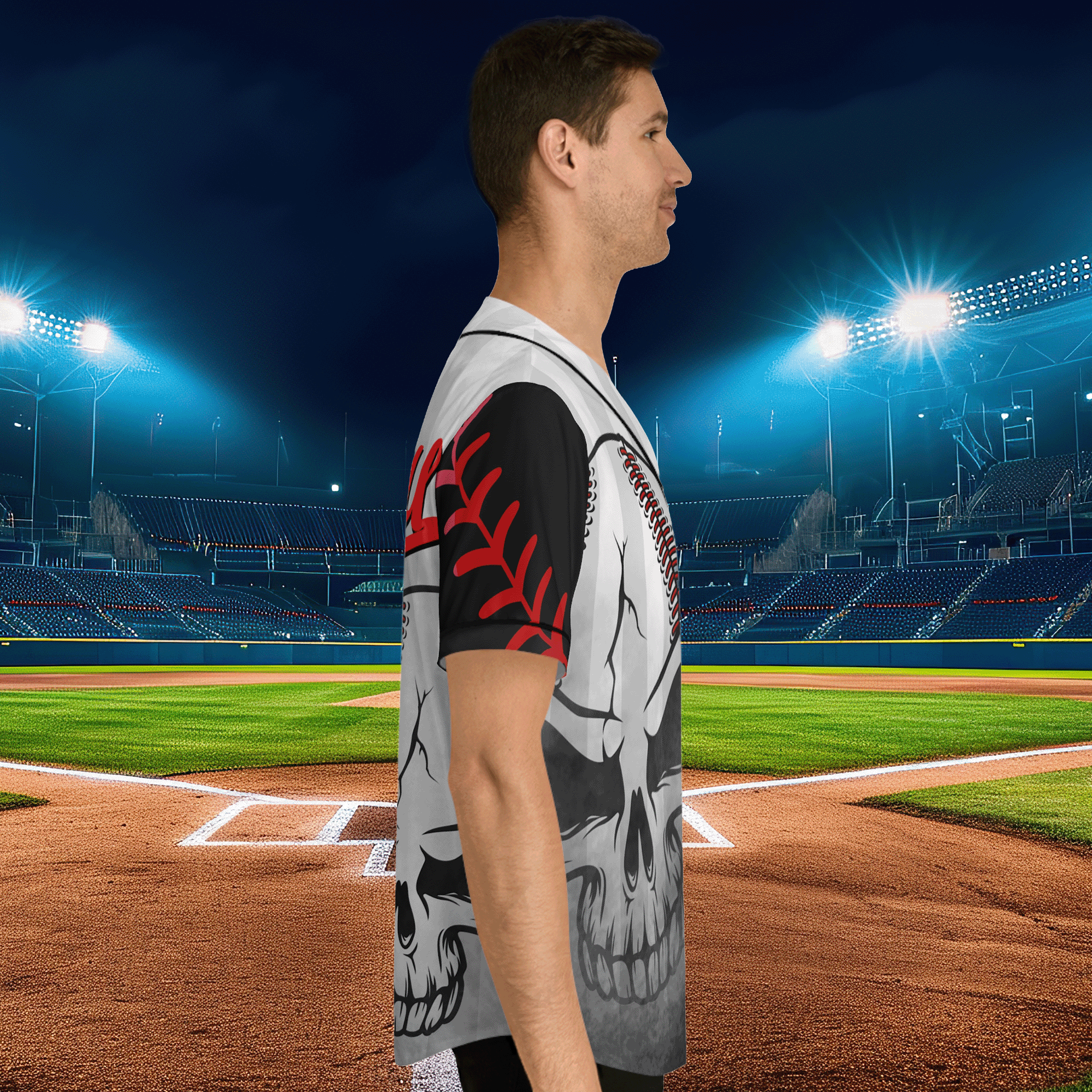 Mens Baseball Skull Jersey Number 11