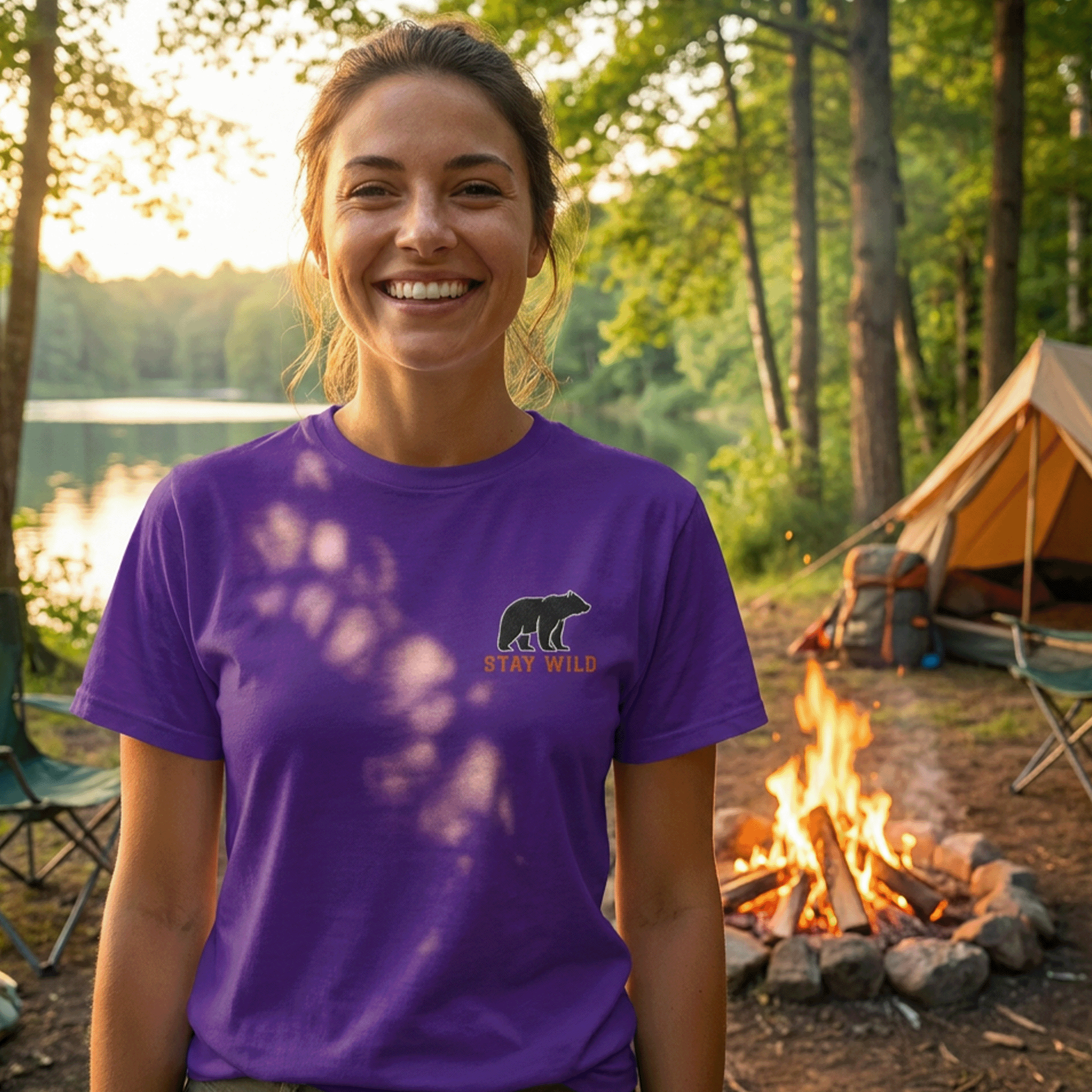 Embroidered Stay Wild Bear DryBlend® T-Shirt