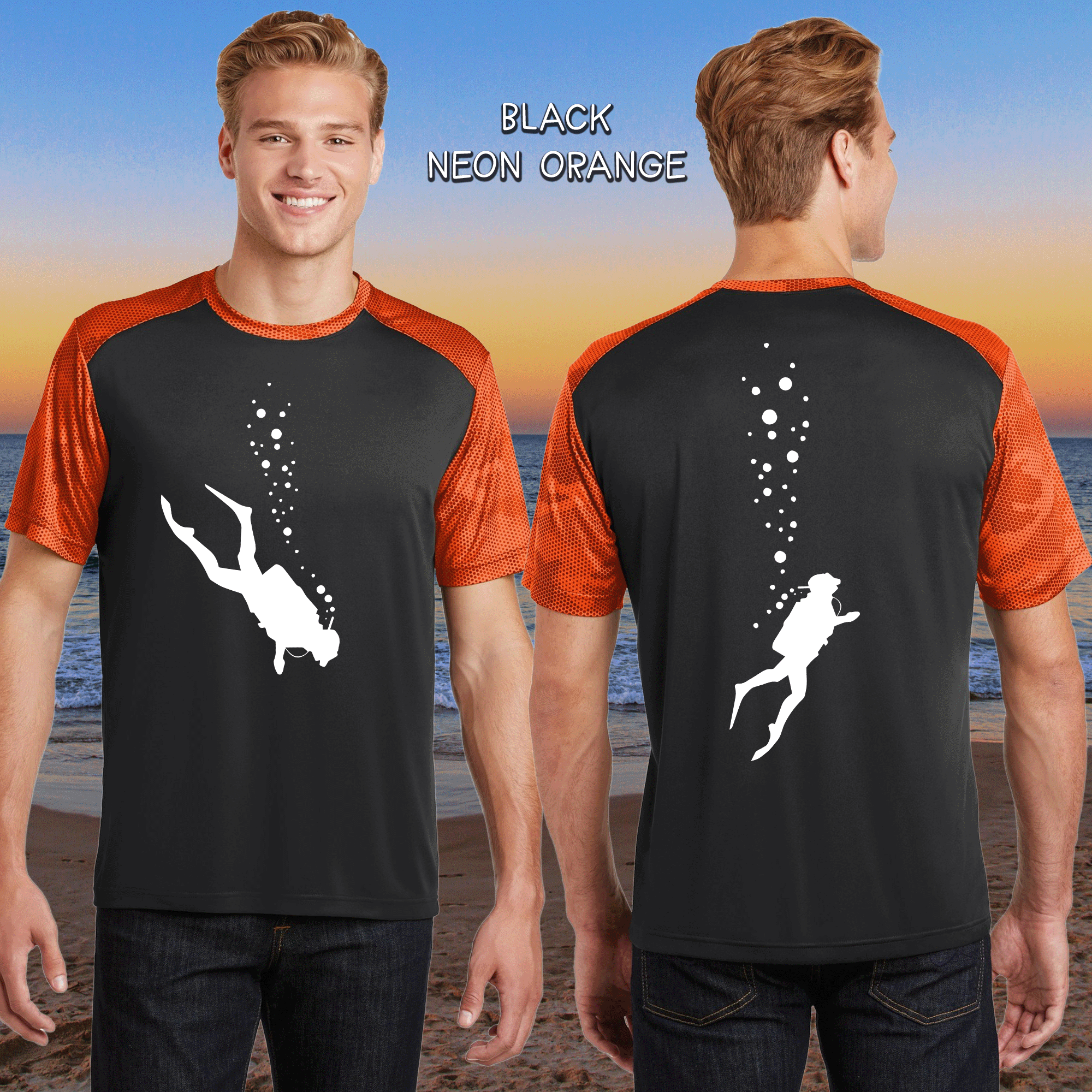 Scuba Diver Men's Polyester CamoHex SportTek Shirt
